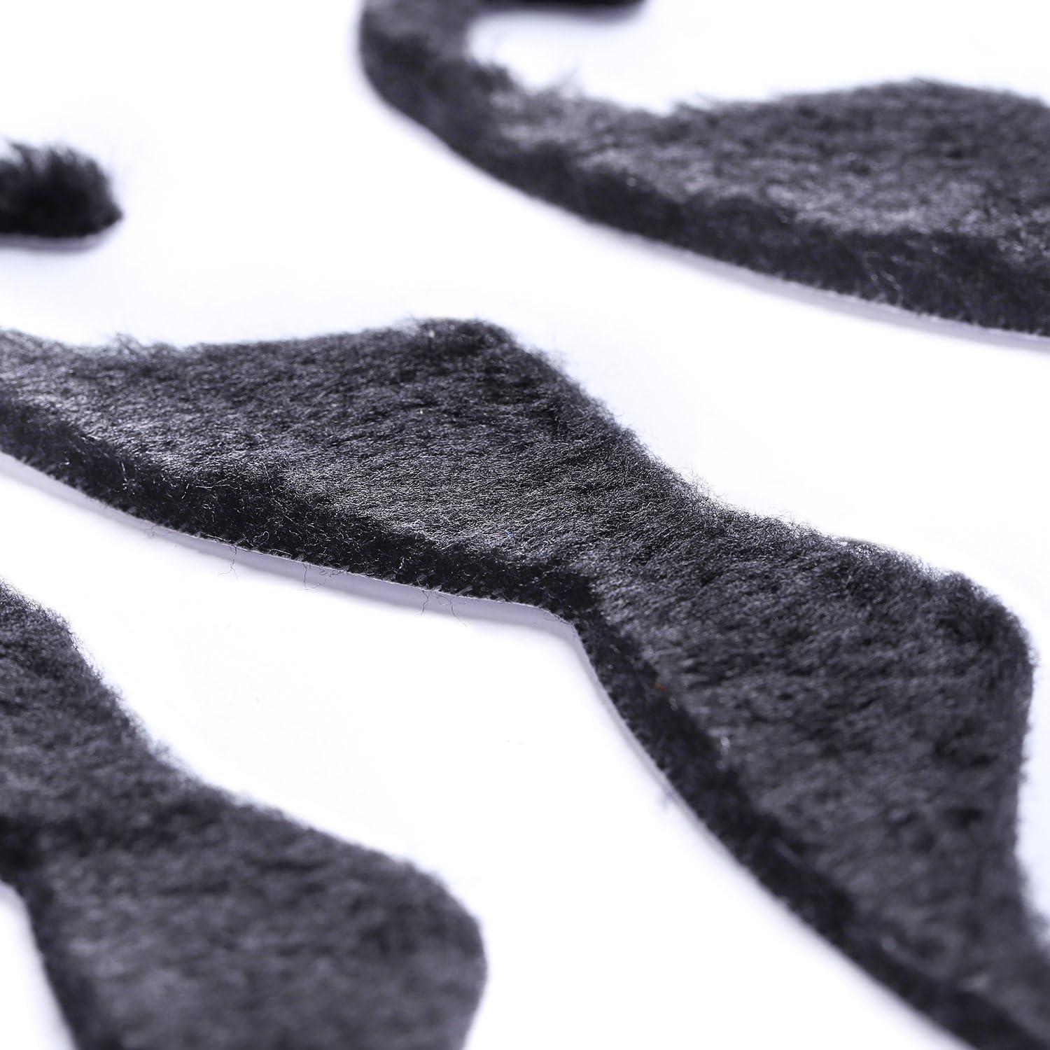 imageWhaline 5 Inch Large Self Adhesive Fake Mustaches Novelty Black Mustache for Masquerade Costume Party 6 Pieces