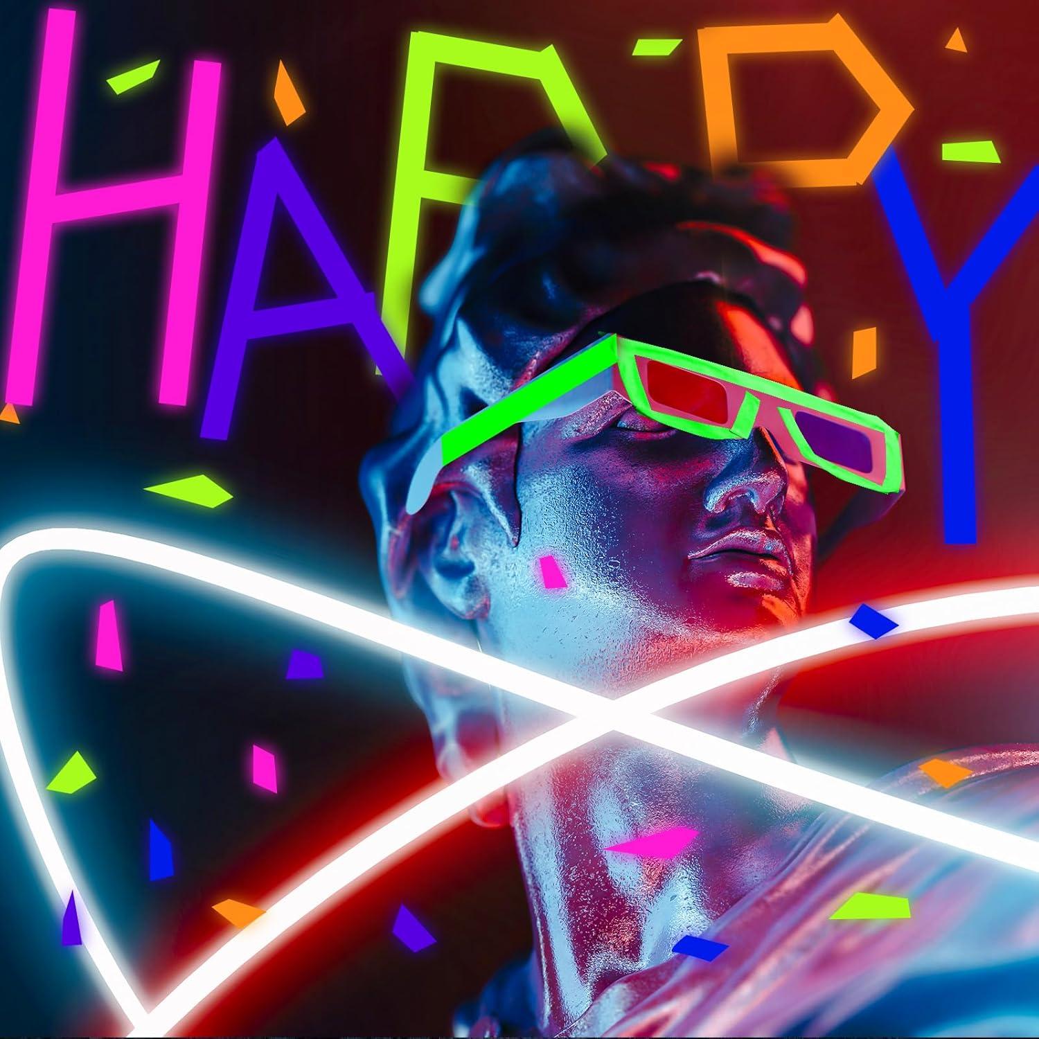 imageWhaline 6 Colors Neon Gaffer Cloth Tape Fluorescent Rainbow Color UV Blacklight Tape for UV Party 06 inch x 35 feet1 inch x 165 feet