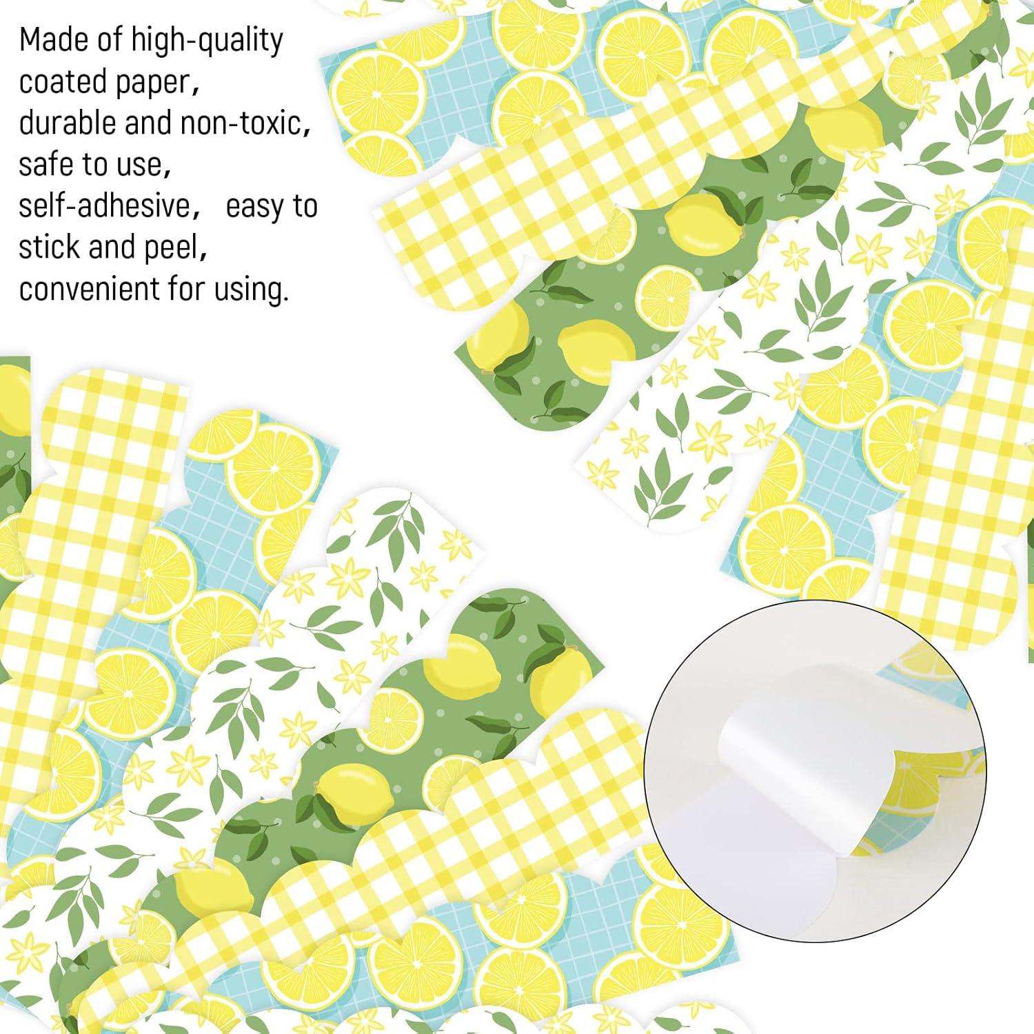 imageWhaline 69 Feet Summer Lemon Bulletin Board Borders Lemon Decorative Trim Border in 5 Designs SelfAdhesive Lemon Trim Blackboard Border Classroom Back to School Decorations 60Pcs