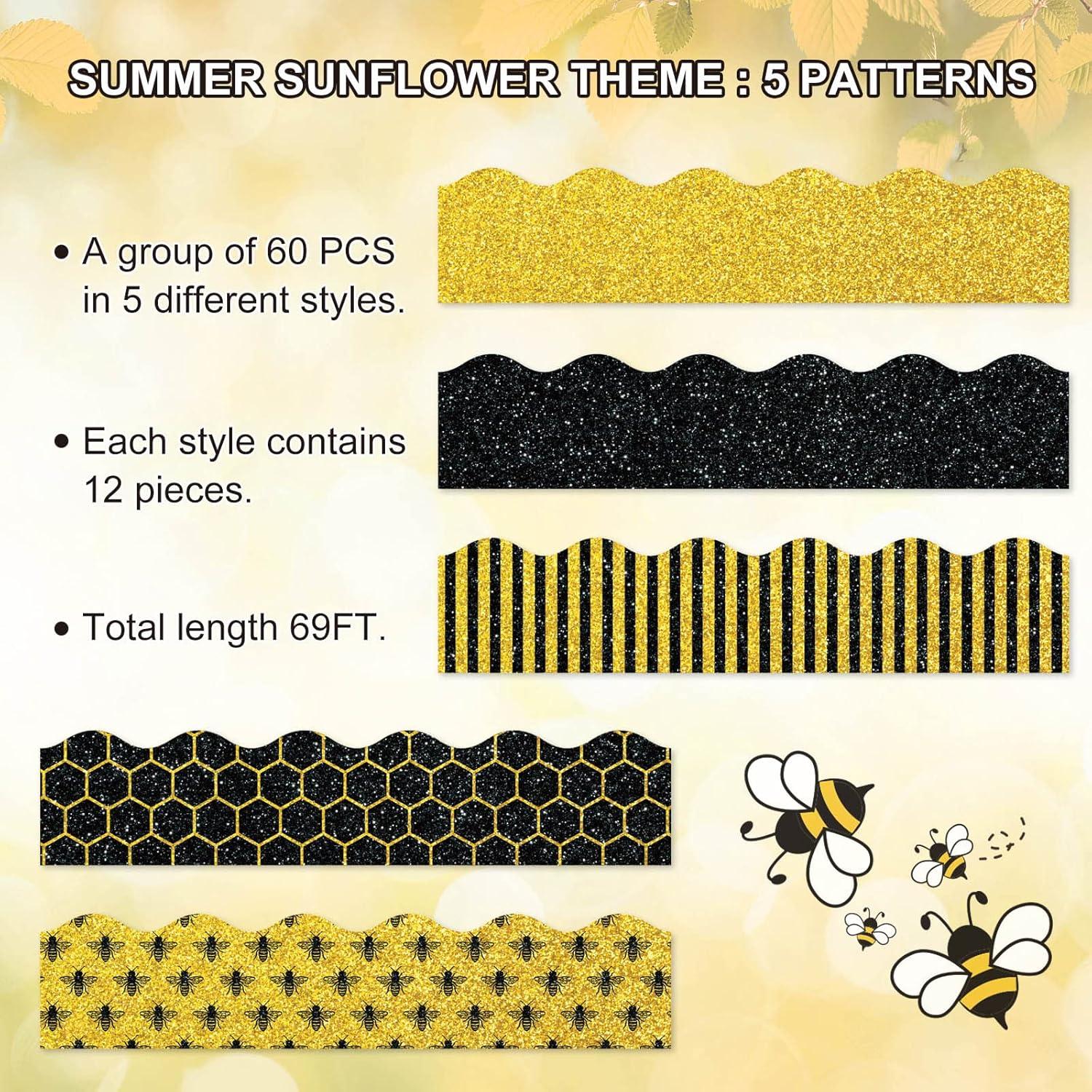 imageWhaline 69Ft Christmas Glitter Bulletin Board Borders 5 Designs Shine Stripe Dot Red Green Gold Merry Christmas Decoration Trim Bulletin Board Stickers for School Classroom Office Party DecorationSummer