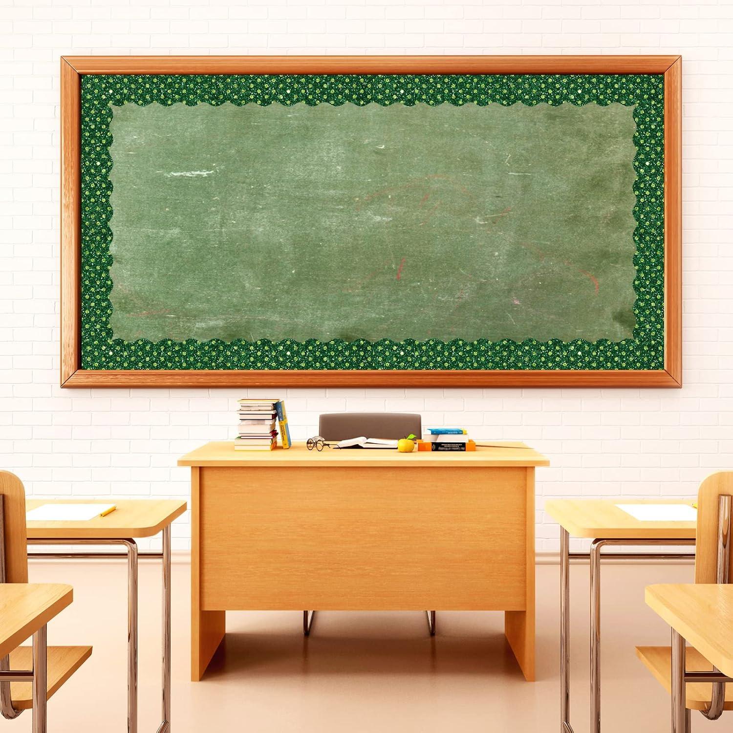 imageWhaline 69Ft Christmas Glitter Bulletin Board Borders 5 Designs Shine Stripe Dot Red Green Gold Merry Christmas Decoration Trim Bulletin Board Stickers for School Classroom Office Party DecorationSt Partricks Day