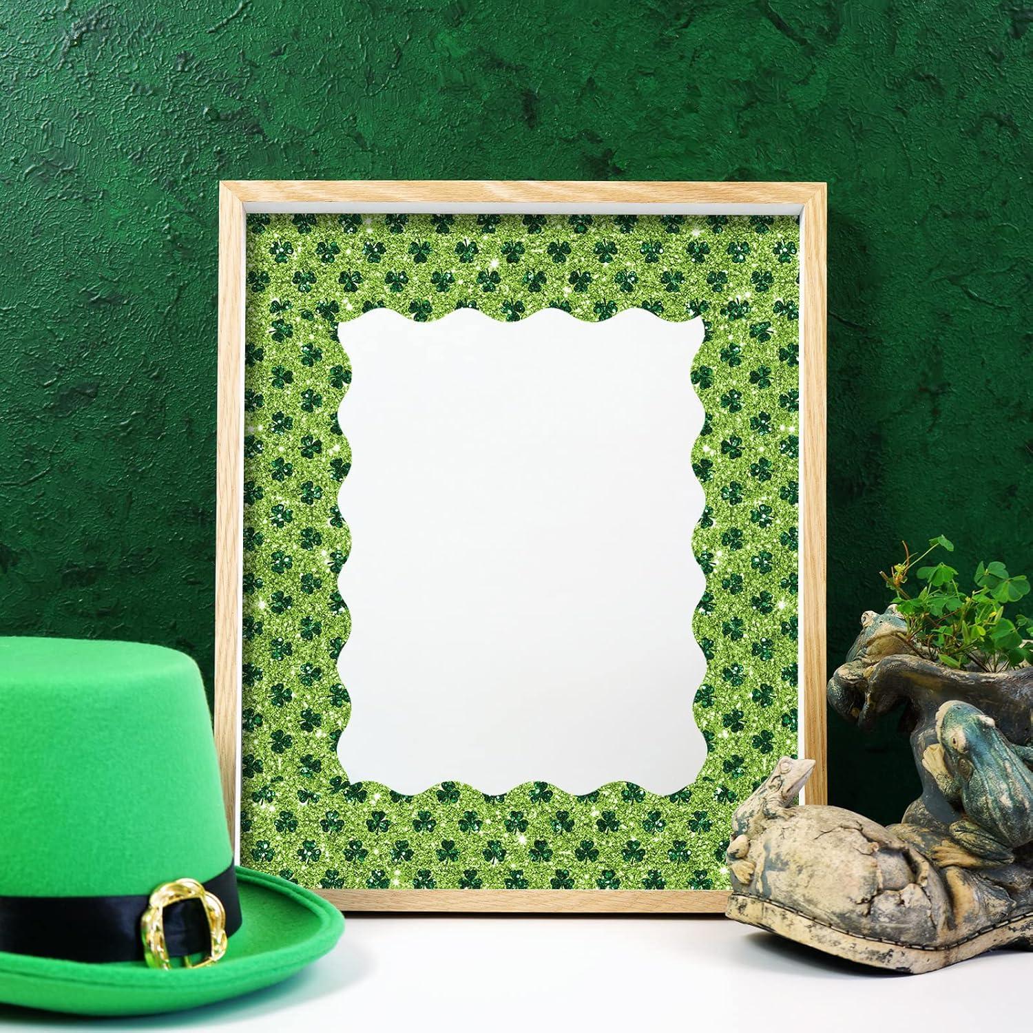 imageWhaline 69Ft Christmas Glitter Bulletin Board Borders 5 Designs Shine Stripe Dot Red Green Gold Merry Christmas Decoration Trim Bulletin Board Stickers for School Classroom Office Party DecorationSt Partricks Day