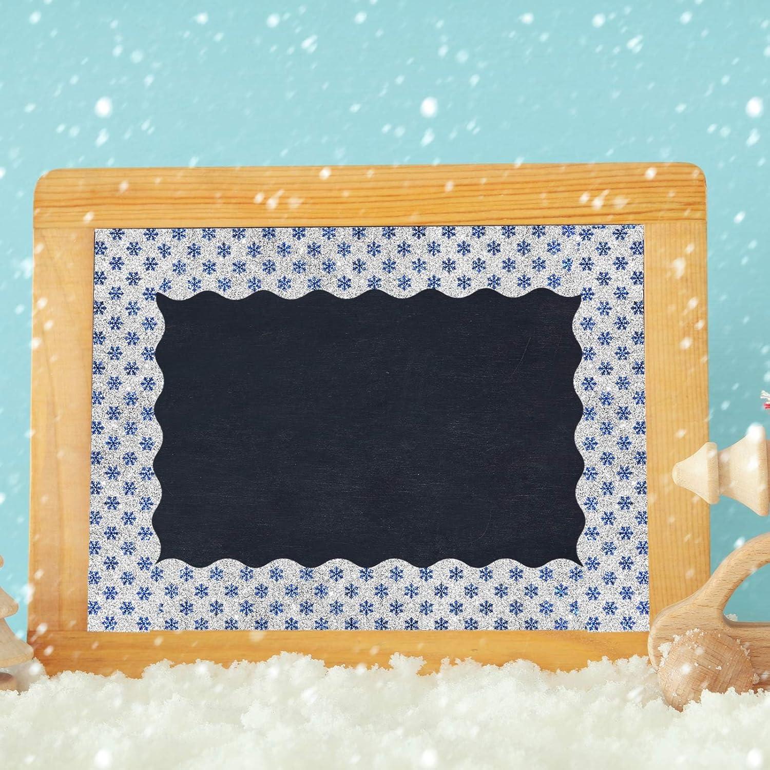 imageWhaline 69Ft Christmas Glitter Bulletin Board Borders 5 Designs Shine Stripe Dot Red Green Gold Merry Christmas Decoration Trim Bulletin Board Stickers for School Classroom Office Party DecorationWinter