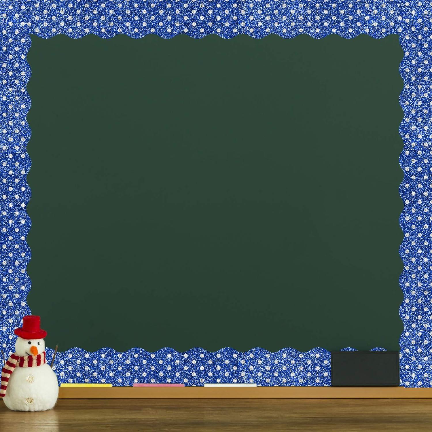 imageWhaline 69Ft Christmas Glitter Bulletin Board Borders 5 Designs Shine Stripe Dot Red Green Gold Merry Christmas Decoration Trim Bulletin Board Stickers for School Classroom Office Party DecorationWinter