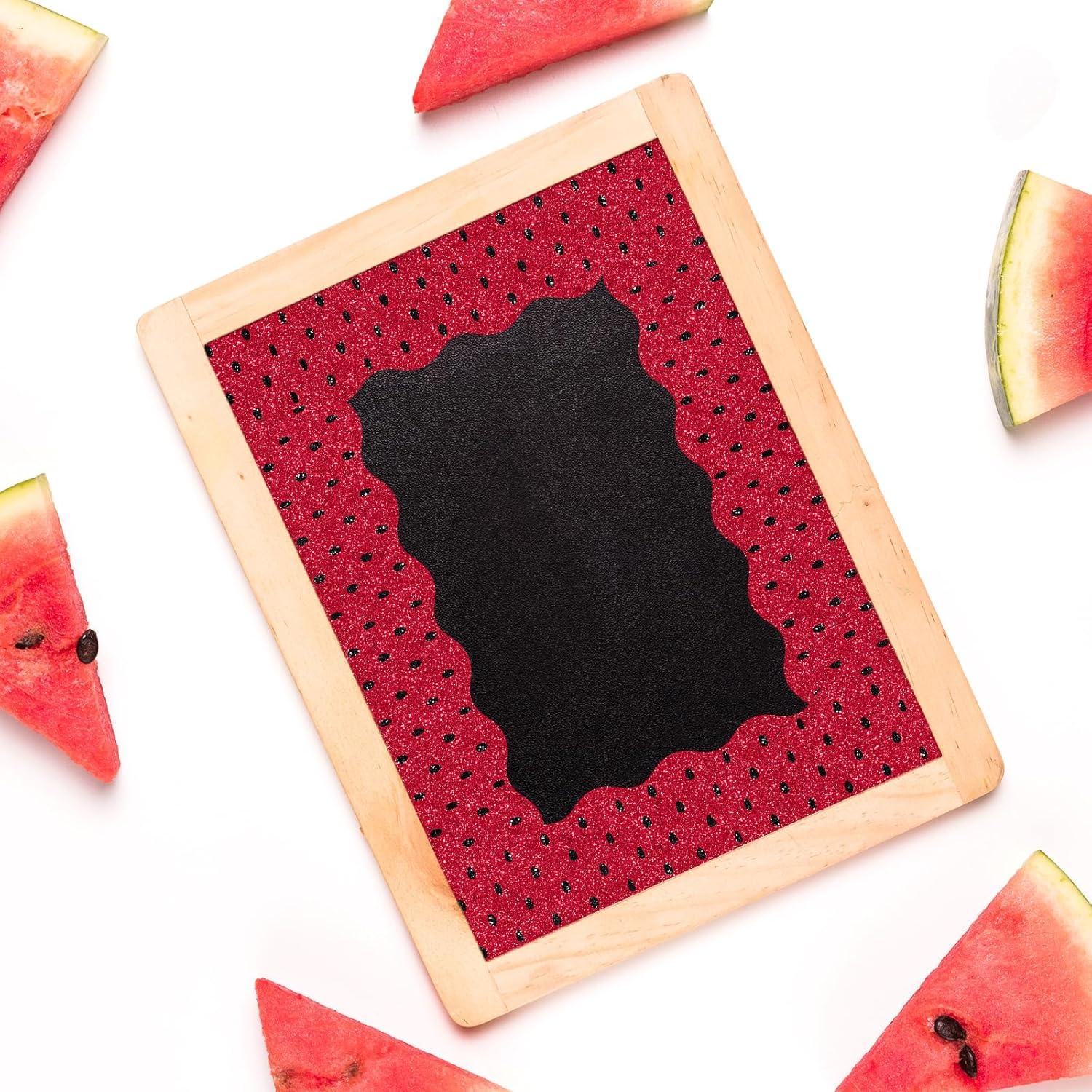 imageWhaline 69Ft Christmas Glitter Bulletin Board Borders 5 Designs Shine Stripe Dot Red Green Gold Merry Christmas Decoration Trim Bulletin Board Stickers for School Classroom Office Party DecorationWatermelon