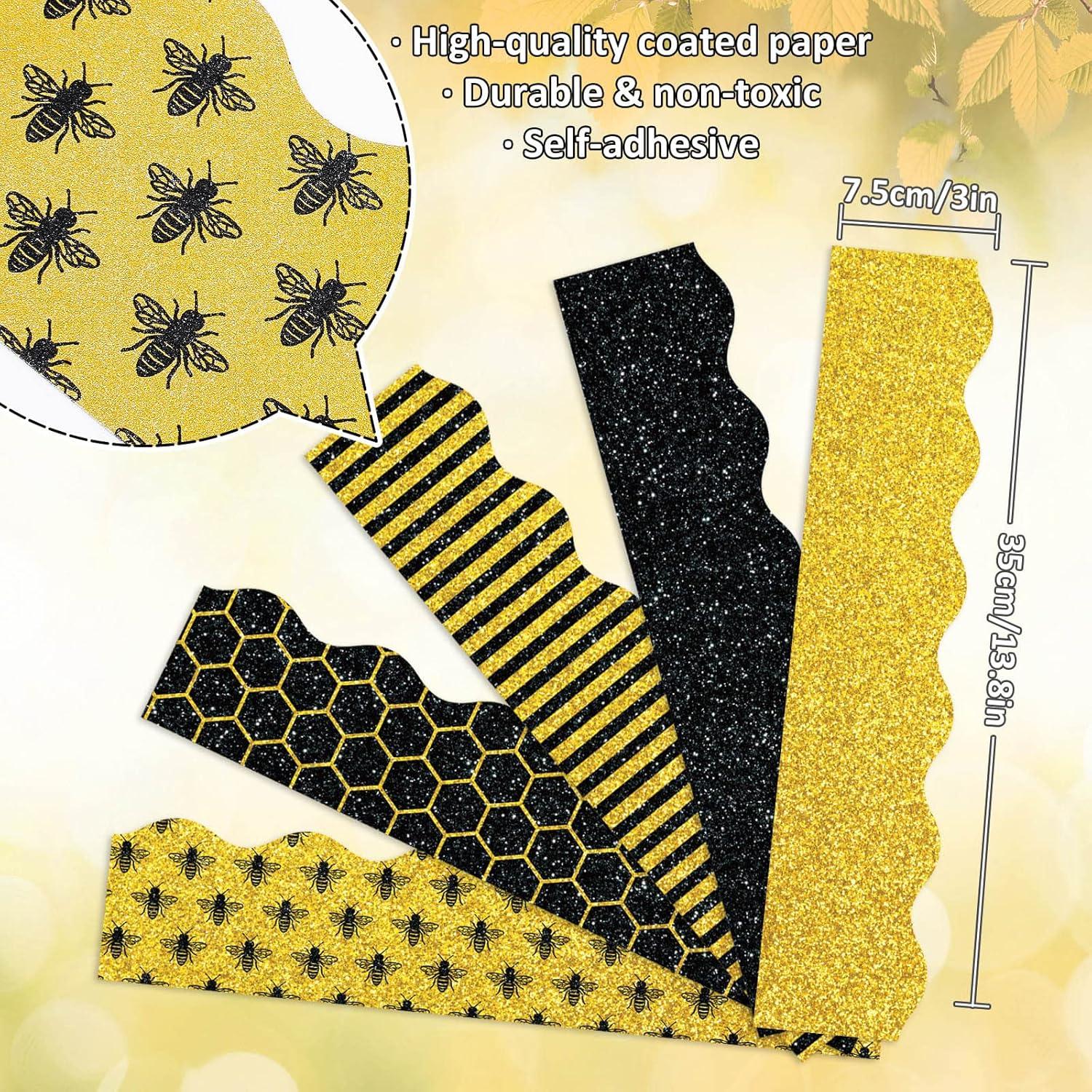 imageWhaline 69Ft Christmas Glitter Bulletin Board Borders 5 Designs Shine Stripe Dot Red Green Gold Merry Christmas Decoration Trim Bulletin Board Stickers for School Classroom Office Party DecorationSummer