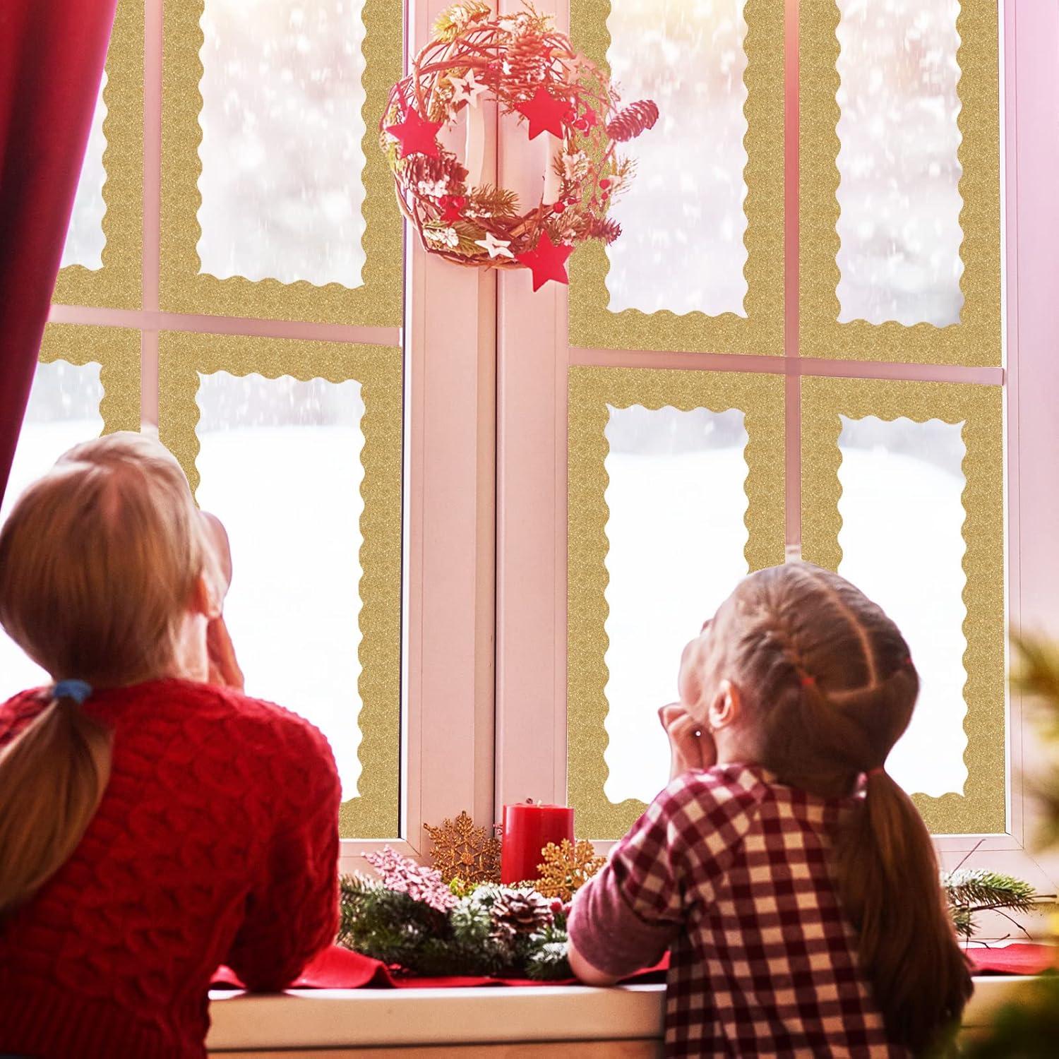 imageWhaline 69Ft Christmas Glitter Bulletin Board Borders 5 Designs Shine Stripe Dot Red Green Gold Merry Christmas Decoration Trim Bulletin Board Stickers for School Classroom Office Party DecorationChristmas