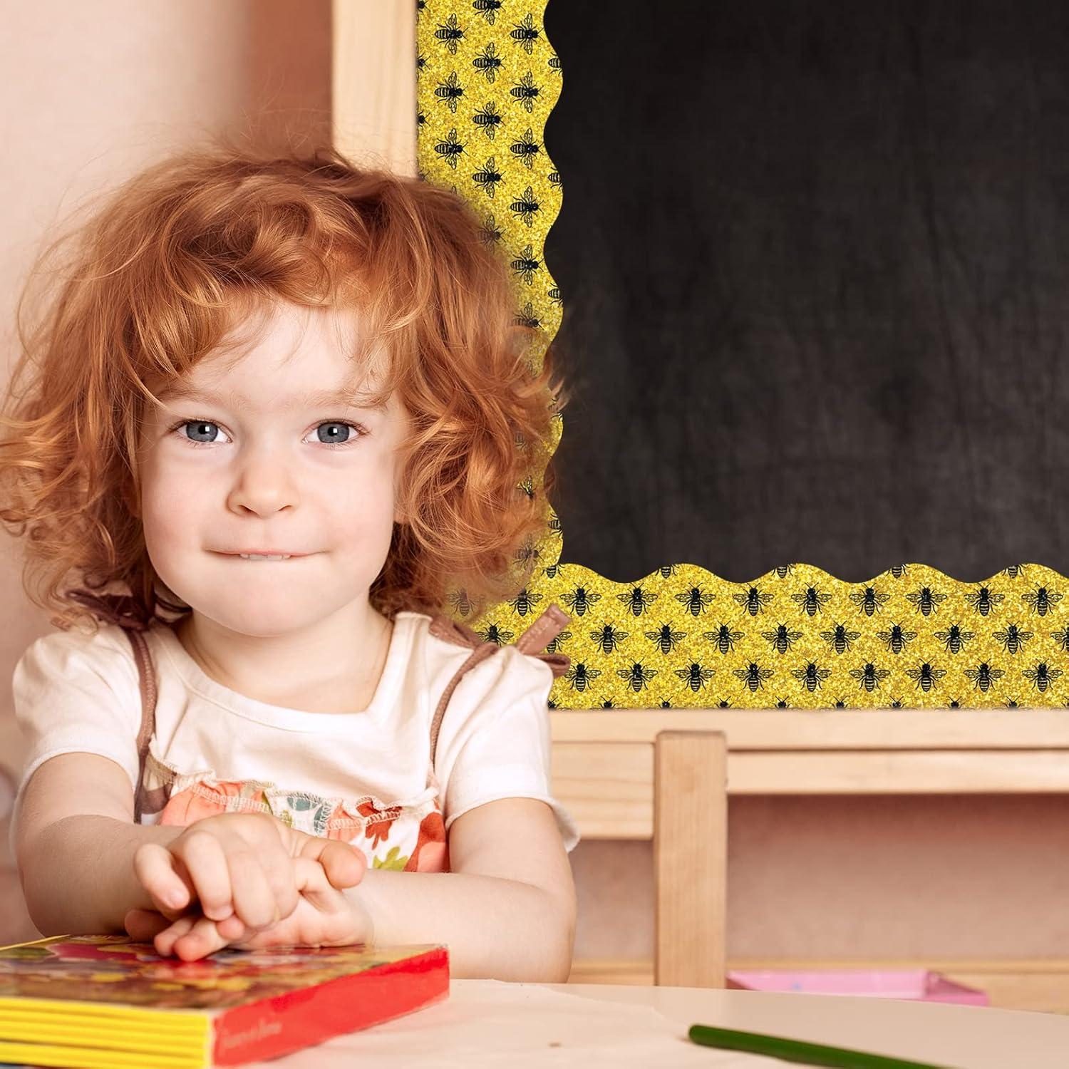 imageWhaline 69Ft Christmas Glitter Bulletin Board Borders 5 Designs Shine Stripe Dot Red Green Gold Merry Christmas Decoration Trim Bulletin Board Stickers for School Classroom Office Party DecorationSummer