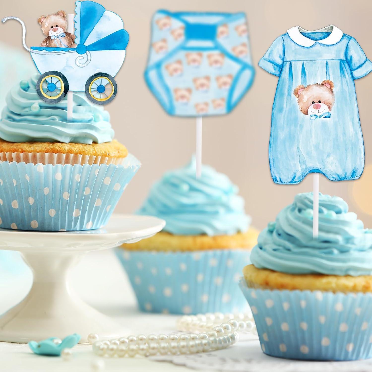 imageWhaline 72Pcs Preppy Cupcake Topper 12 Designs Pink Face Star Lightning Lips Cupcake Picks Preppy Boho Y2k Food Picks with Sticks Glue Point for Girl Birthday Bachelorette Party Supplies Cake DecorBaby Bear