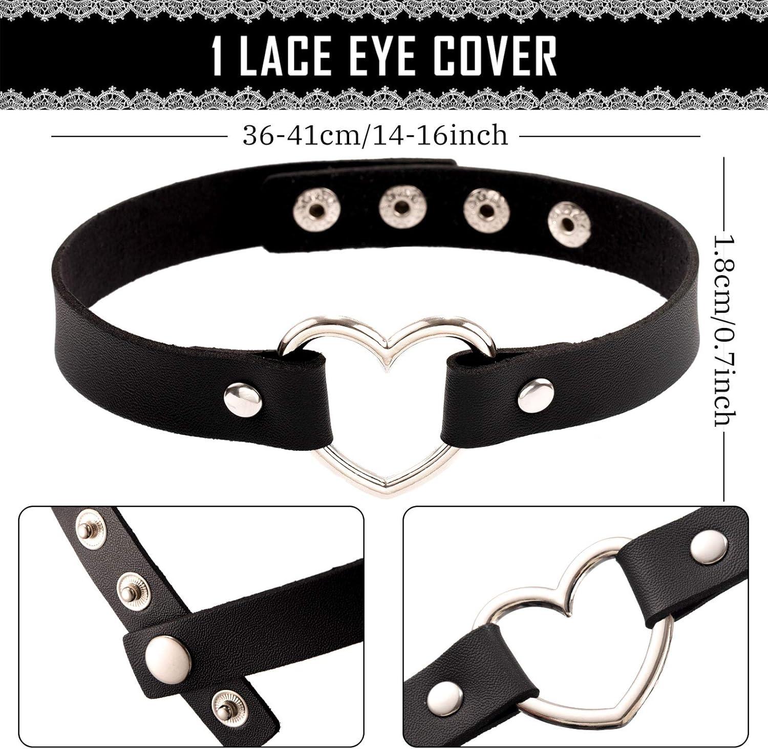 imageWhaline Black Cat Ear Headband with Bell Heart Chocker Necklace Girl Plush Furry Cat Ear Hair Band for Girl Women Adult Cosplay Party Fancy Dress Halloween Drama 2Pcs