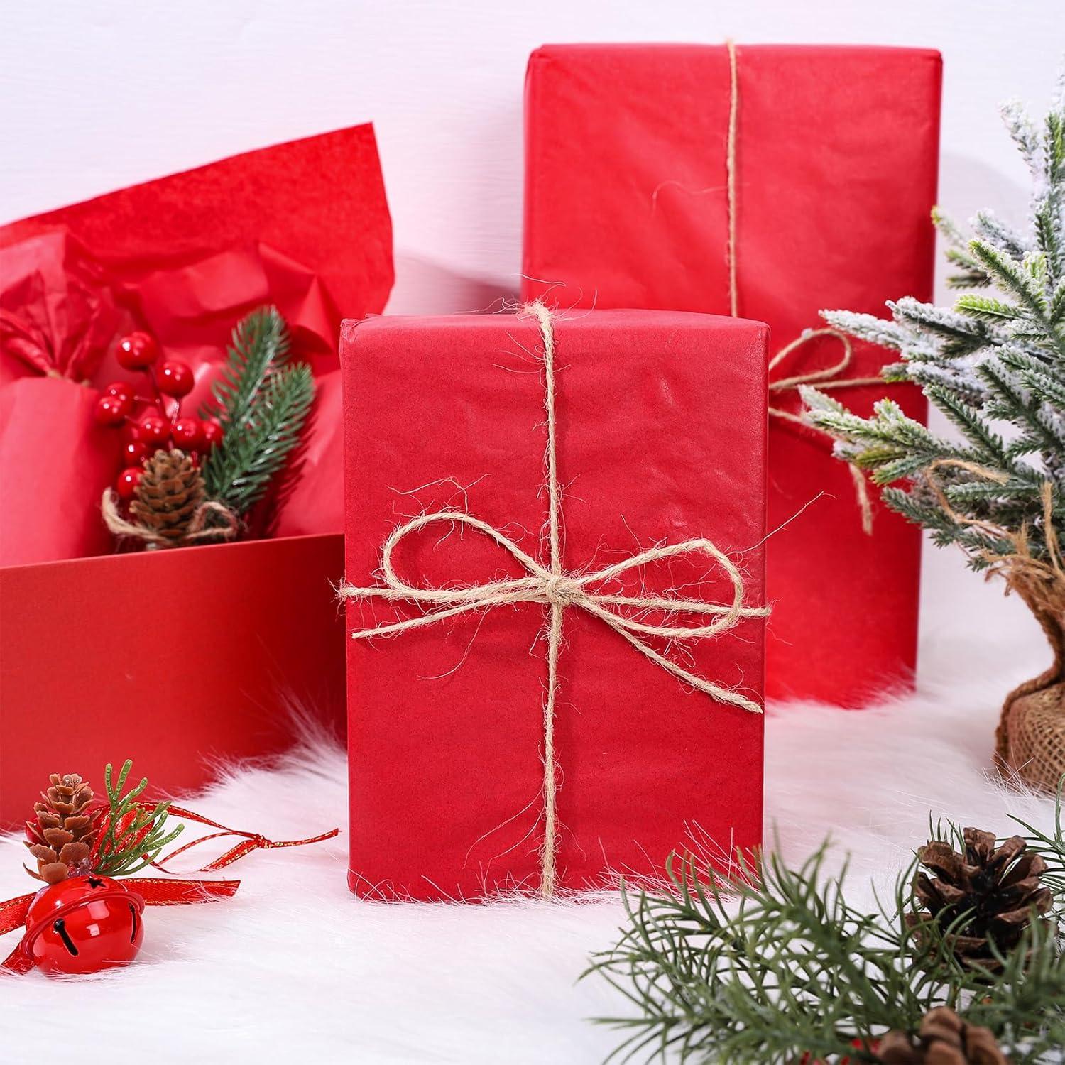 imageWhaline Champagne Pink Tissue Paper Bulk 100 Sheets Metallic Gift Wrapping Paper for Weddings Birthday Party Showers Arts Crafts DIY Christmas Valentines DayChristmas Red