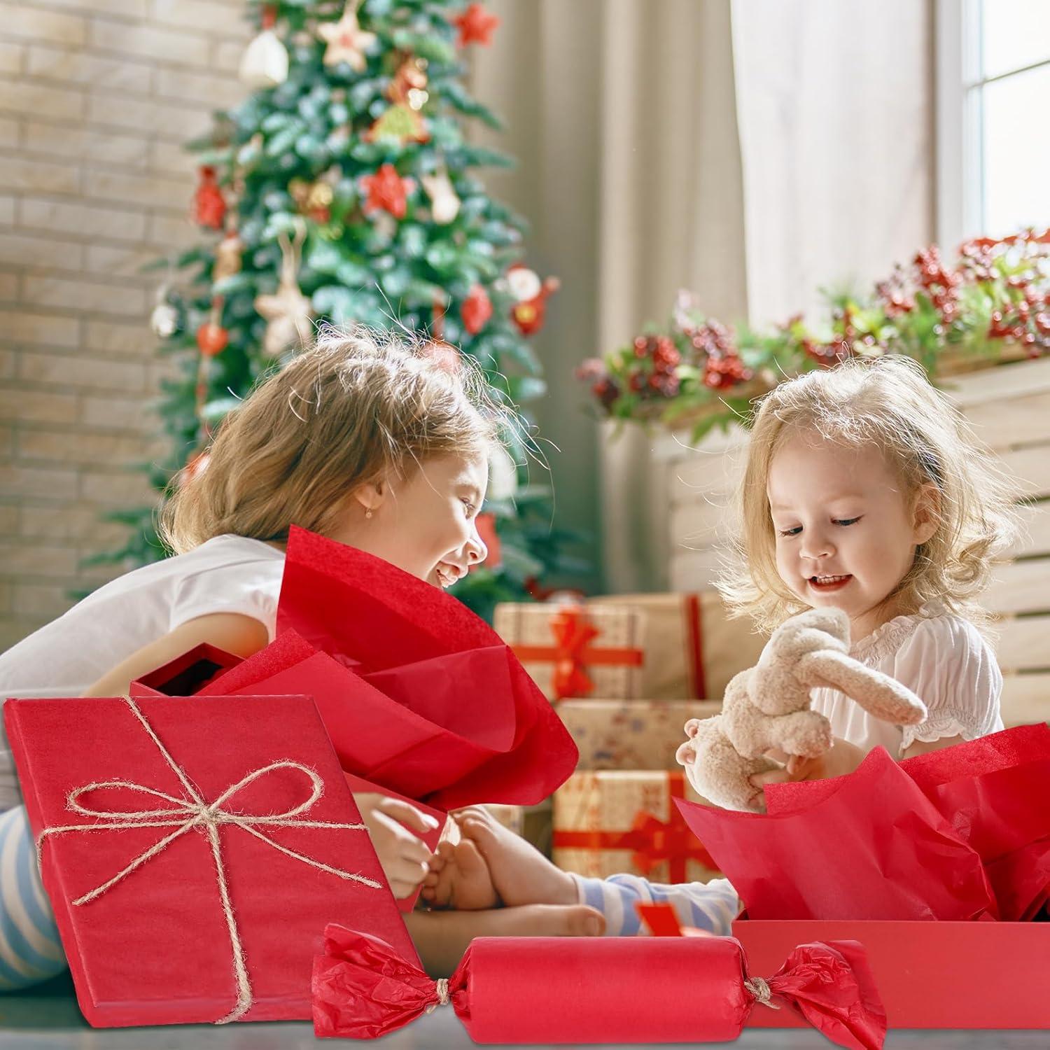 imageWhaline Champagne Pink Tissue Paper Bulk 100 Sheets Metallic Gift Wrapping Paper for Weddings Birthday Party Showers Arts Crafts DIY Christmas Valentines DayChristmas Red