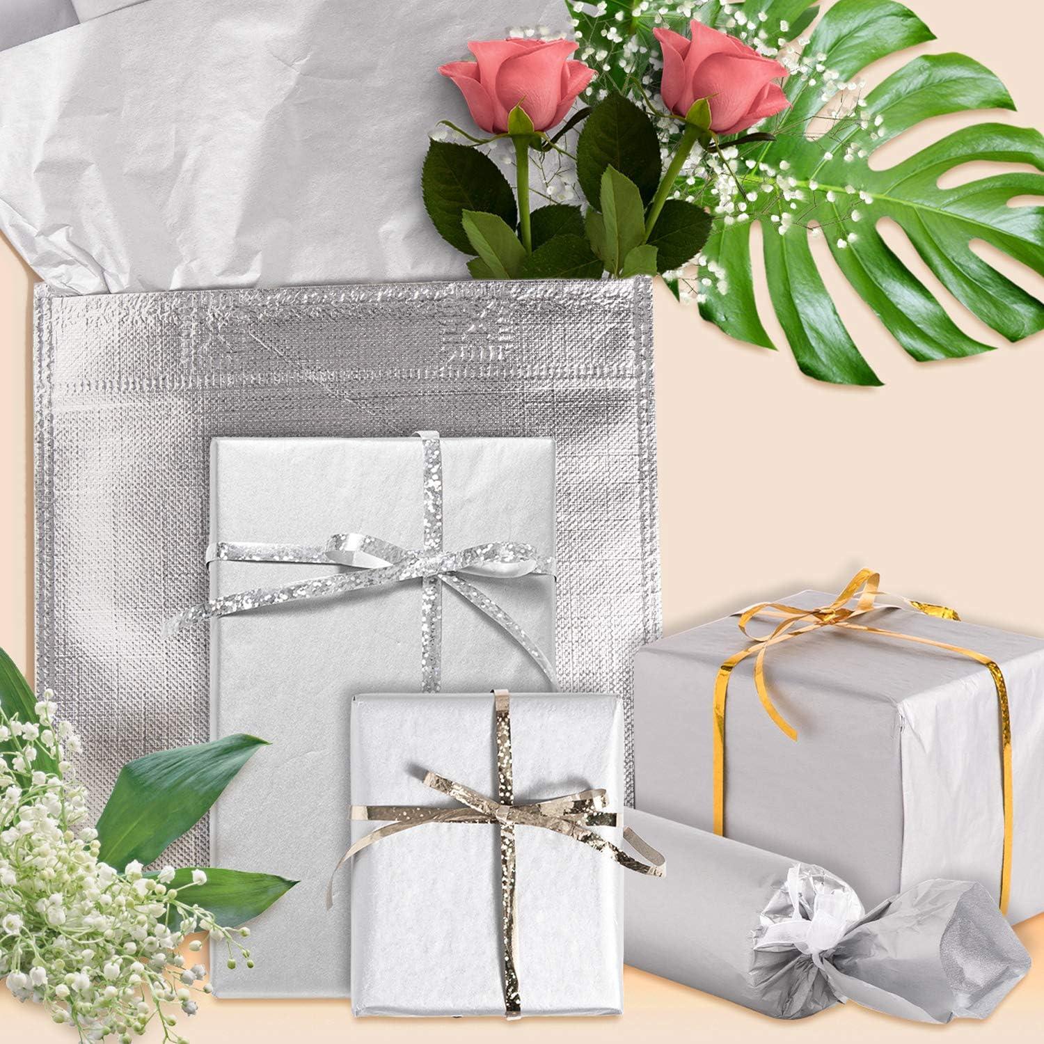 imageWhaline Champagne Pink Tissue Paper Bulk 100 Sheets Metallic Gift Wrapping Paper for Weddings Birthday Party Showers Arts Crafts DIY Christmas Valentines Daysilver