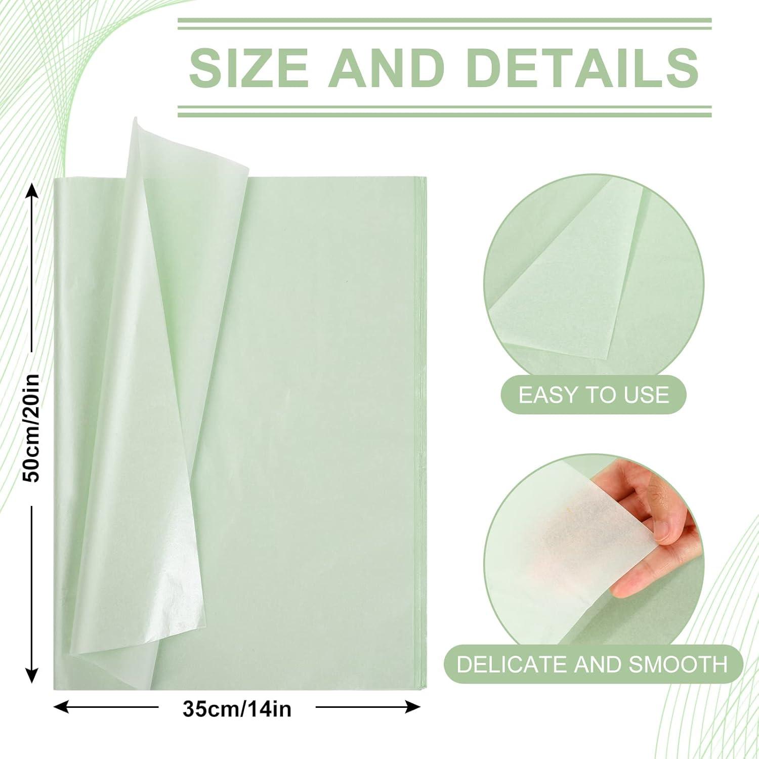 imageWhaline Champagne Pink Tissue Paper Bulk 100 Sheets Metallic Gift Wrapping Paper for Weddings Birthday Party Showers Arts Crafts DIY Christmas Valentines DayGreen