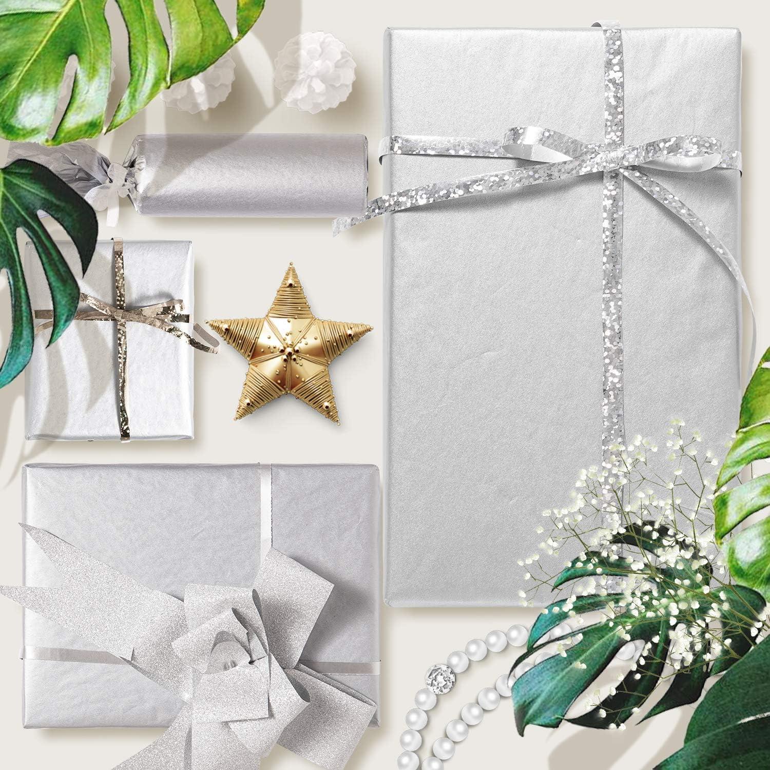 imageWhaline Champagne Pink Tissue Paper Bulk 100 Sheets Metallic Gift Wrapping Paper for Weddings Birthday Party Showers Arts Crafts DIY Christmas Valentines Daysilver