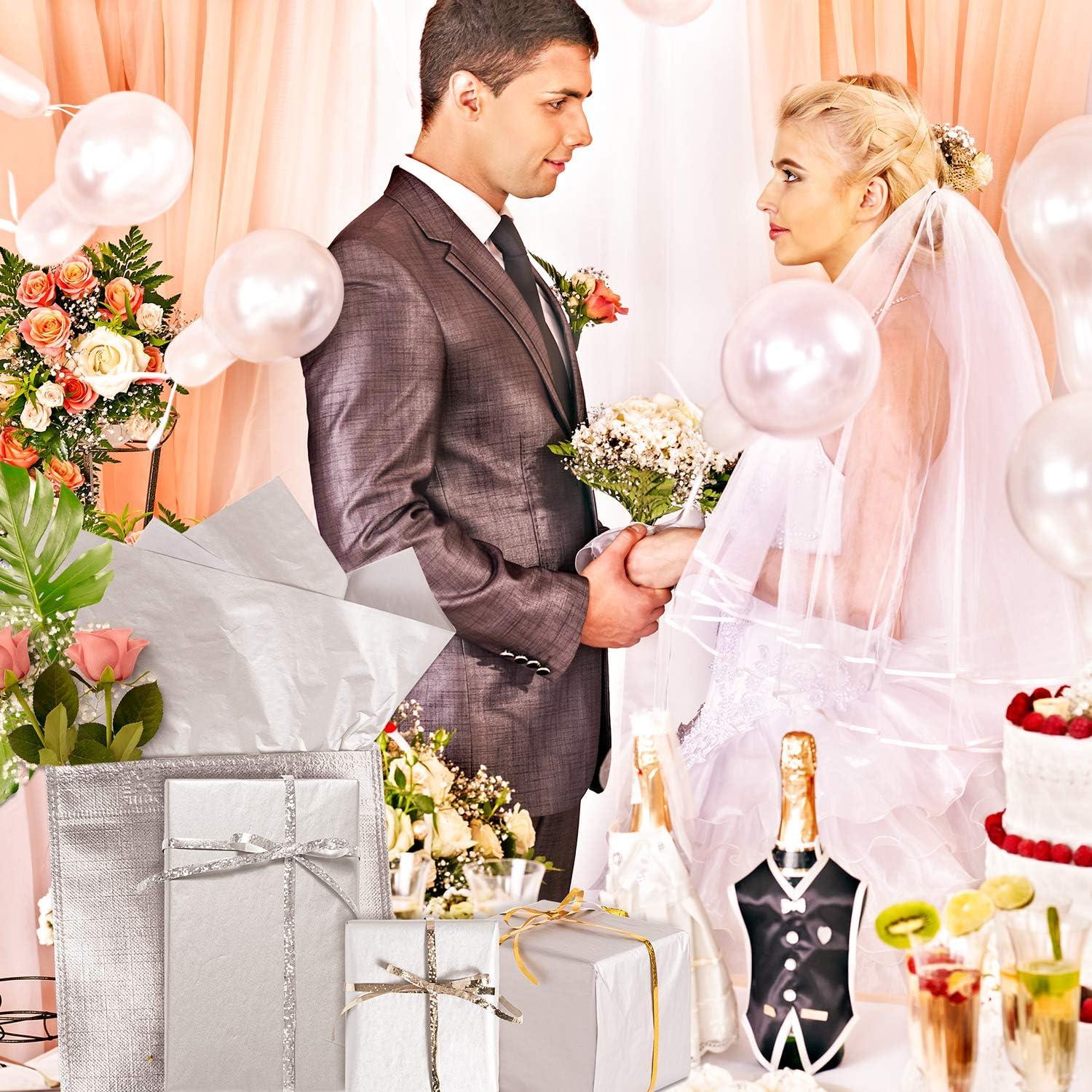 imageWhaline Champagne Pink Tissue Paper Bulk 100 Sheets Metallic Gift Wrapping Paper for Weddings Birthday Party Showers Arts Crafts DIY Christmas Valentines Daysilver