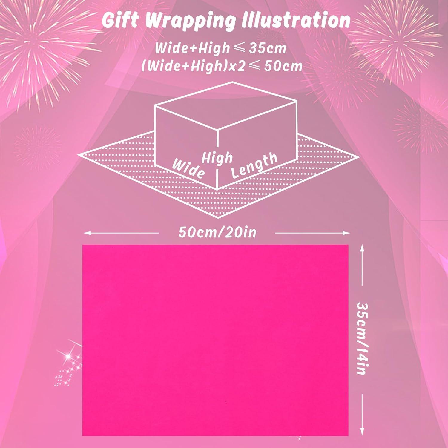 imageWhaline Champagne Pink Tissue Paper Bulk 100 Sheets Metallic Gift Wrapping Paper for Weddings Birthday Party Showers Arts Crafts DIY Christmas Valentines DayHot Pink