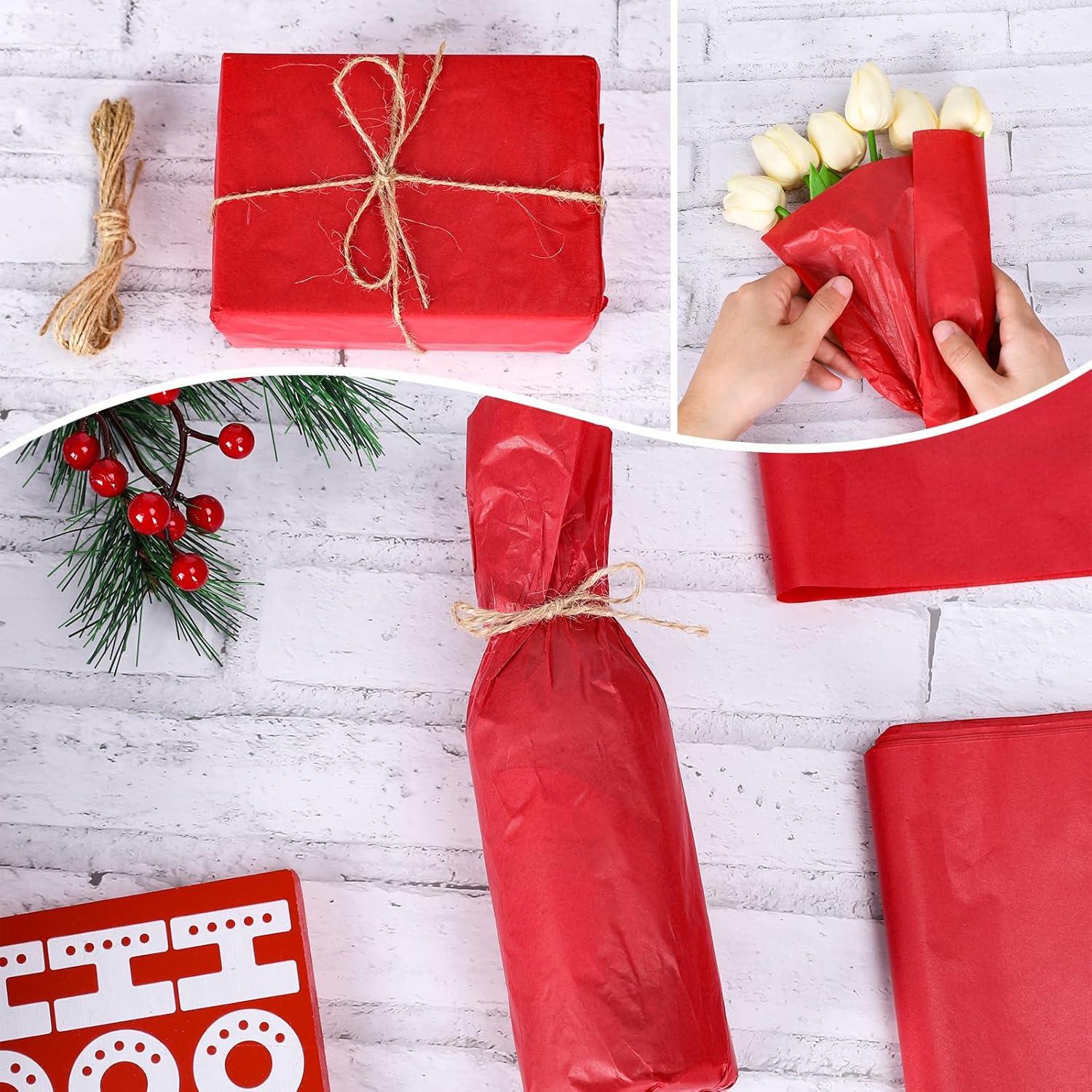 imageWhaline Champagne Pink Tissue Paper Bulk 100 Sheets Metallic Gift Wrapping Paper for Weddings Birthday Party Showers Arts Crafts DIY Christmas Valentines DayChristmas Red