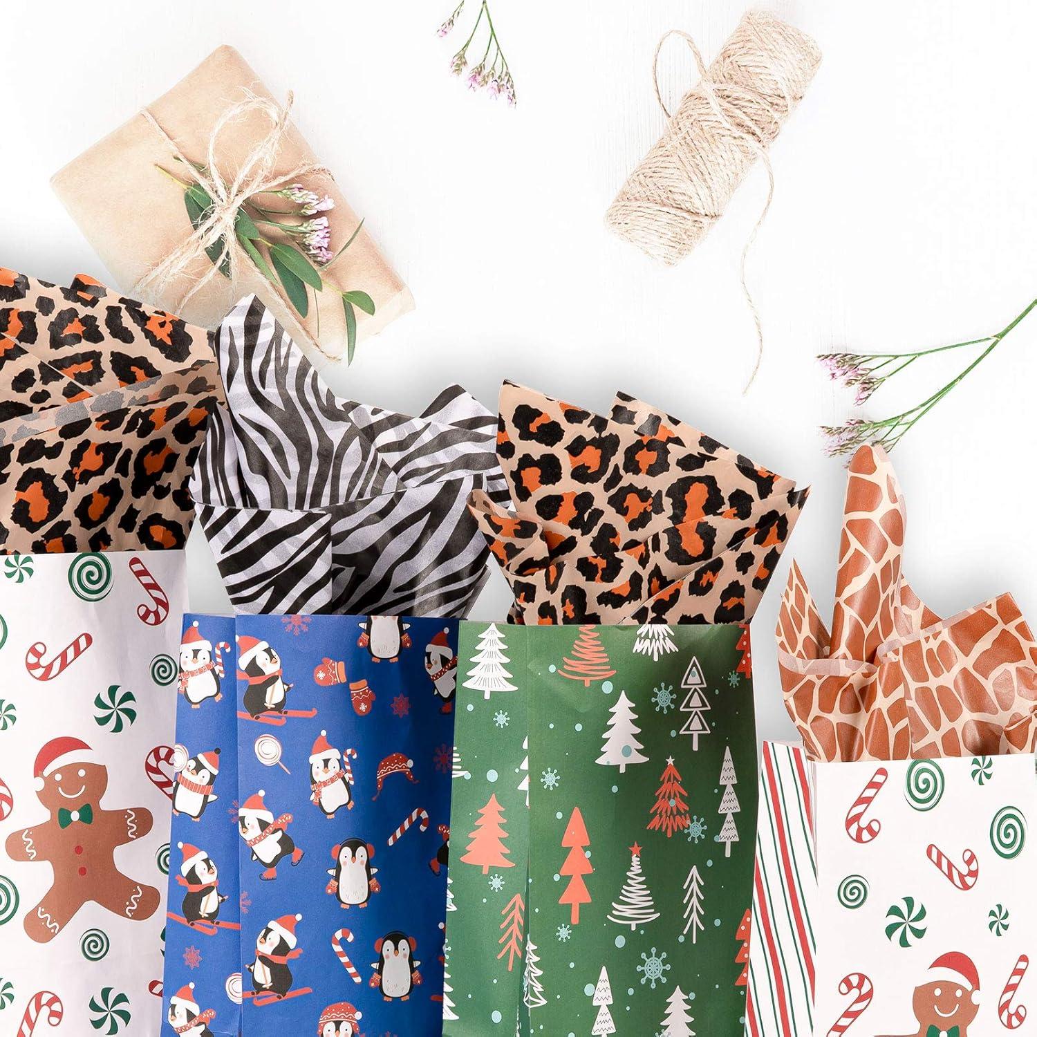 imageWhaline Gift Wrapping Tissue Paper 90 Sheets Animal Skin Prints Leopard Zebra Giraffe 1378x1969 inches for Birthday Baby Shower New Year