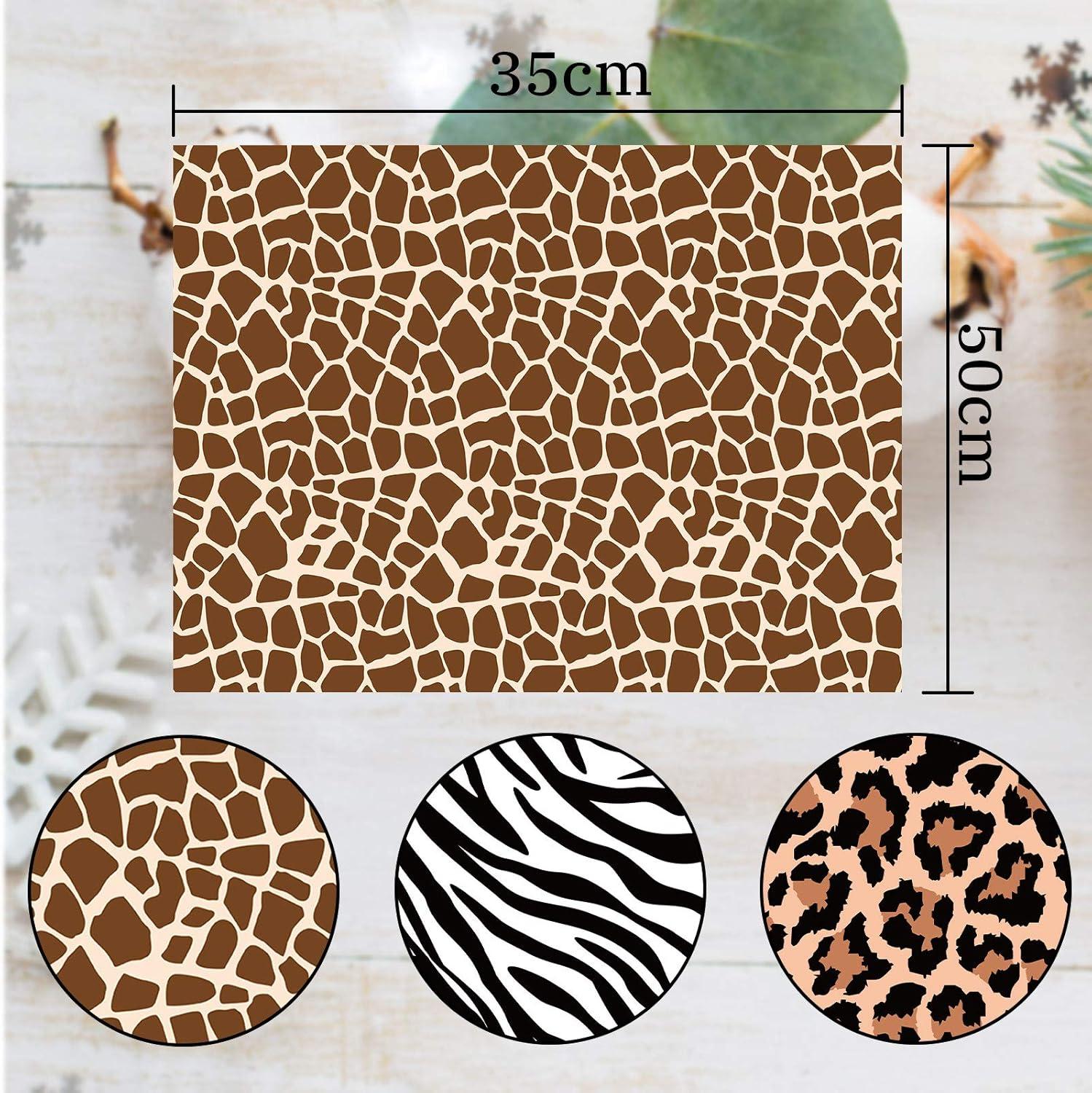 imageWhaline Gift Wrapping Tissue Paper 90 Sheets Animal Skin Prints Leopard Zebra Giraffe 1378x1969 inches for Birthday Baby Shower New Year