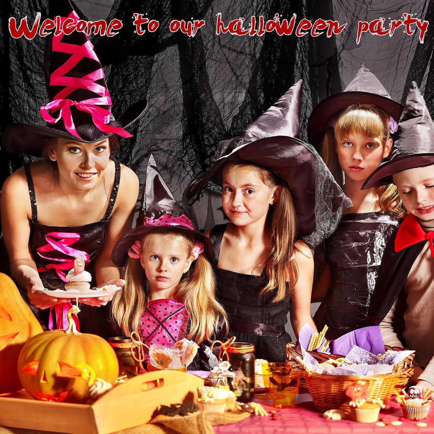 imageWhaline Halloween Black Creepy Cloth 276 x 87 inch Spooky Halloween Decoration Black Spooky Fabric Cloth Windows Doorways Scary Gauze for Haunted Houses Yard Wall Indoor Outdoor Party Decor SuppliesBlack