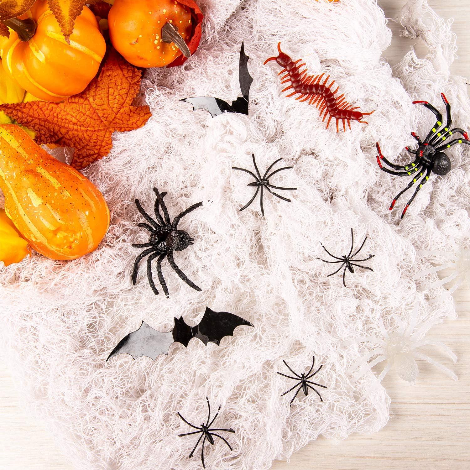 imageWhaline Halloween Creepy Cloth 328 x 25ft Decor Drape for Doorways Entryways Windows Cover Gauze for Haunted House Party WhiteWhite