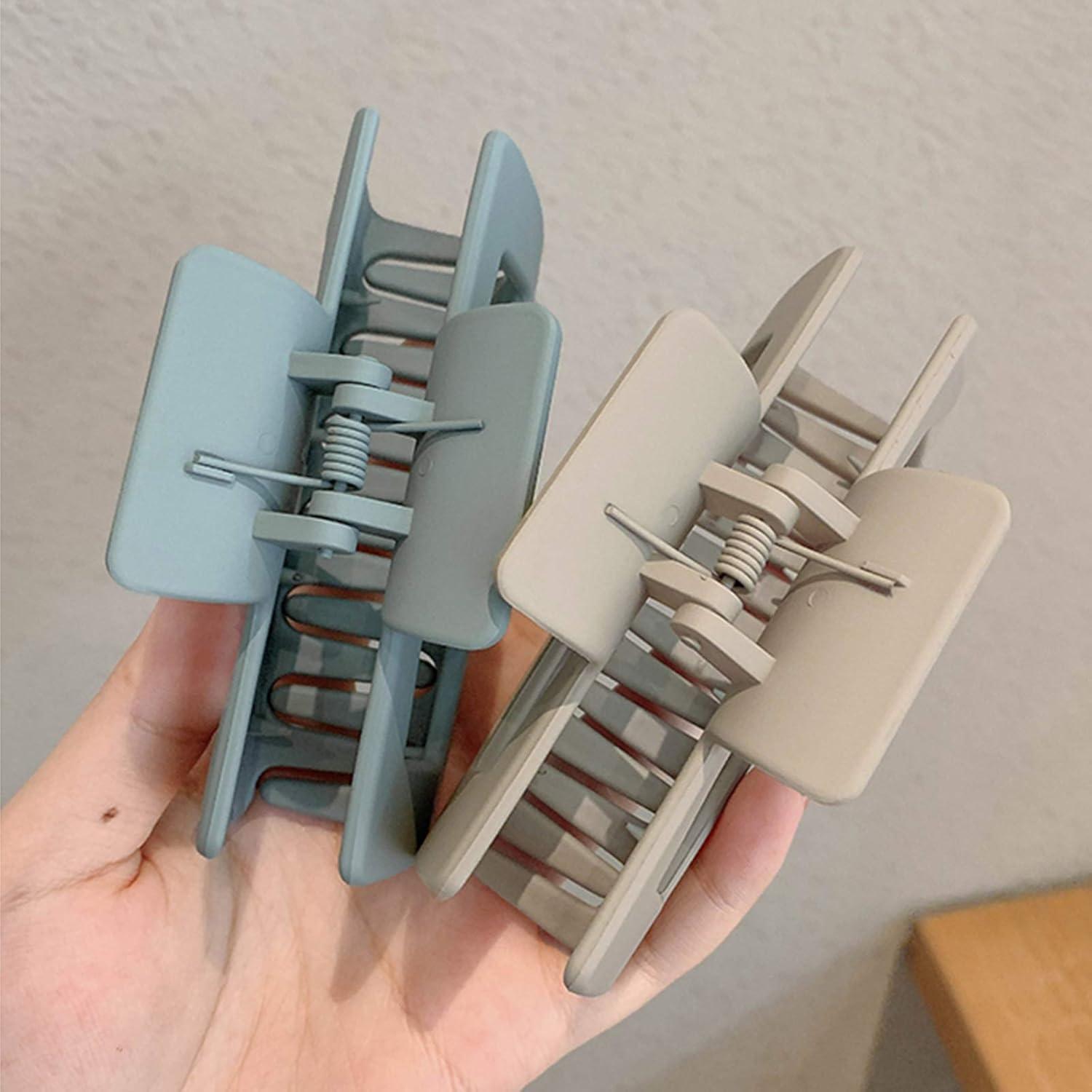 imageWhaline Large Hair Claw Clips Strong Hold Rectangle Hair Claw 41In Matte Solid Color NonSlip Jumbo Hair Styling Accessories for Women Girls Thin Thick Hair 6 Pack