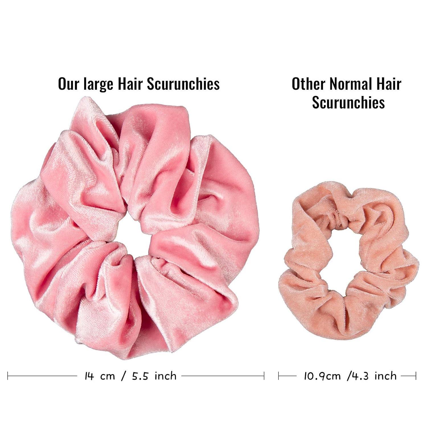 imageWhaline Pastel Hair Scrunchies Large Velvet Elastic Scrunchy Bobbles Ice Cream Color Hair Bands Soft Hair Ties Hair Accessories for Girls Women 6 ColorsBlush Color