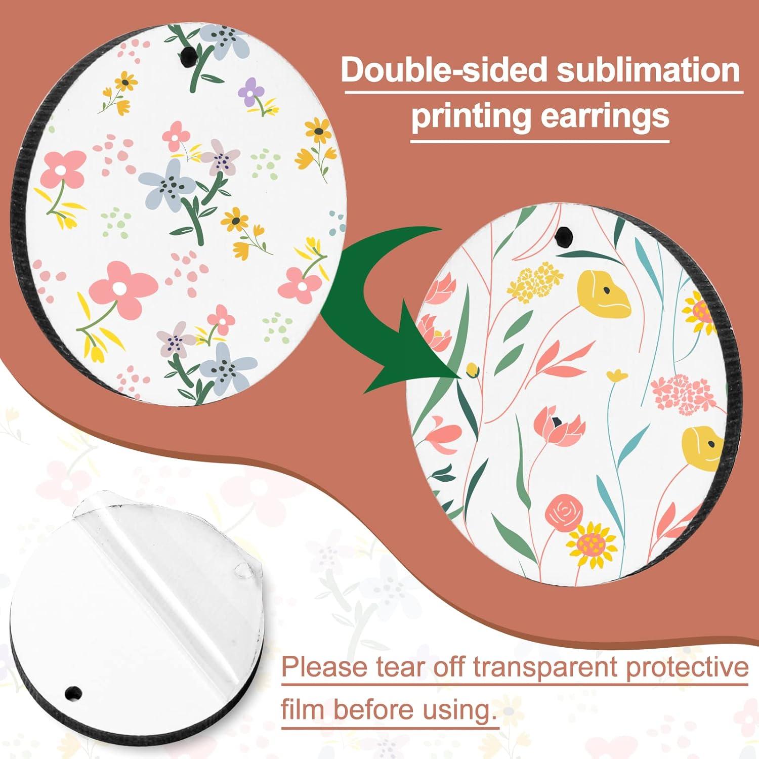 imageWhaline Round Sublimation Blank Earrings with Earring Hooks and Jump Rings Unfinished Heat Transfer Earrings for Christmas Valentine Women Girls DIY Earring Project Sublimation Accessories 50Pcs