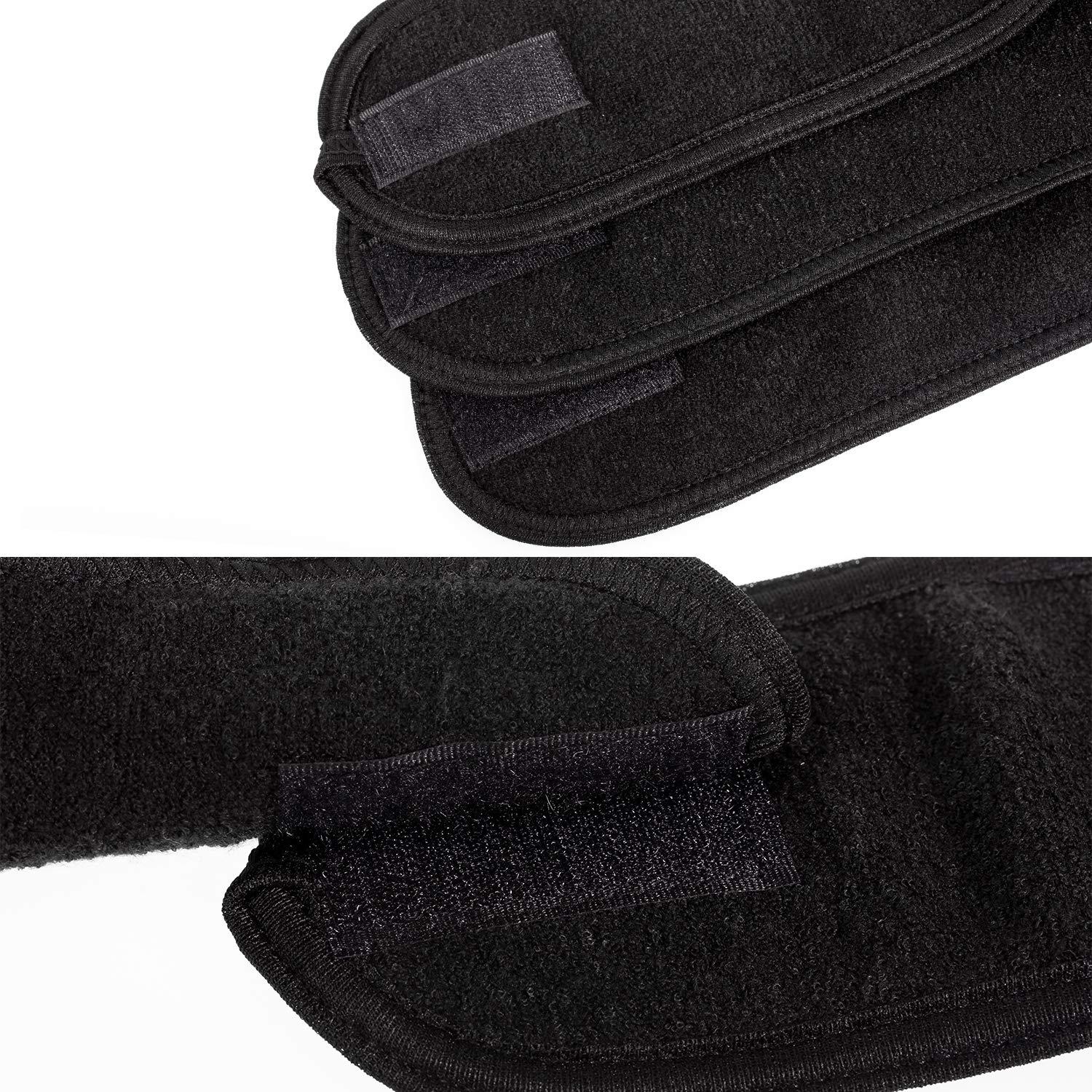 imageWhaline Spa Facial Headband Head Wrap Terry Cloth Headband 4 Counts Stretch Towel for Bath Makeup and Sport BlackBlack