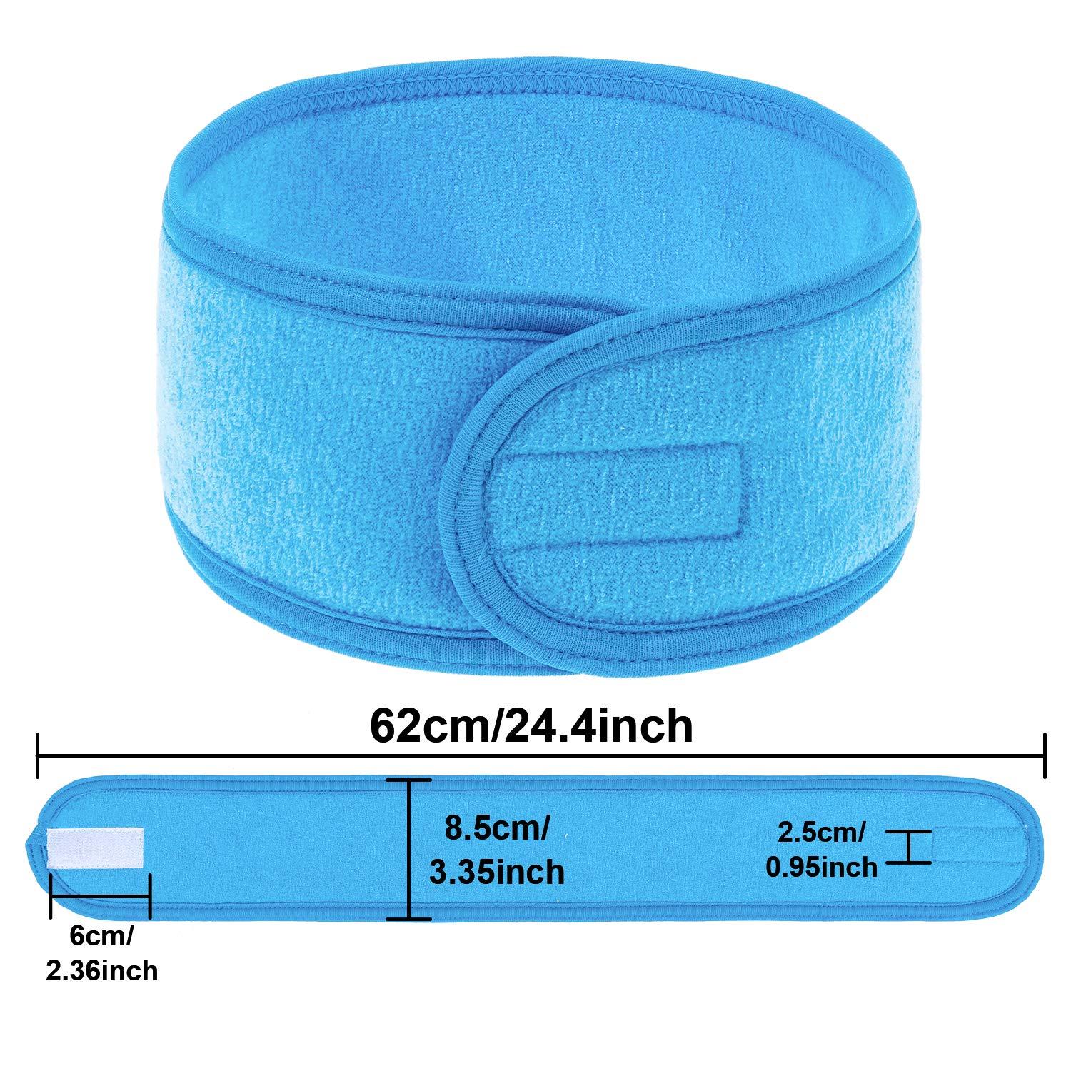 imageWhaline Spa Facial Headband Head Wrap Terry Cloth Headband 4 Counts Stretch Towel for Bath Makeup and Sport BlackBlue