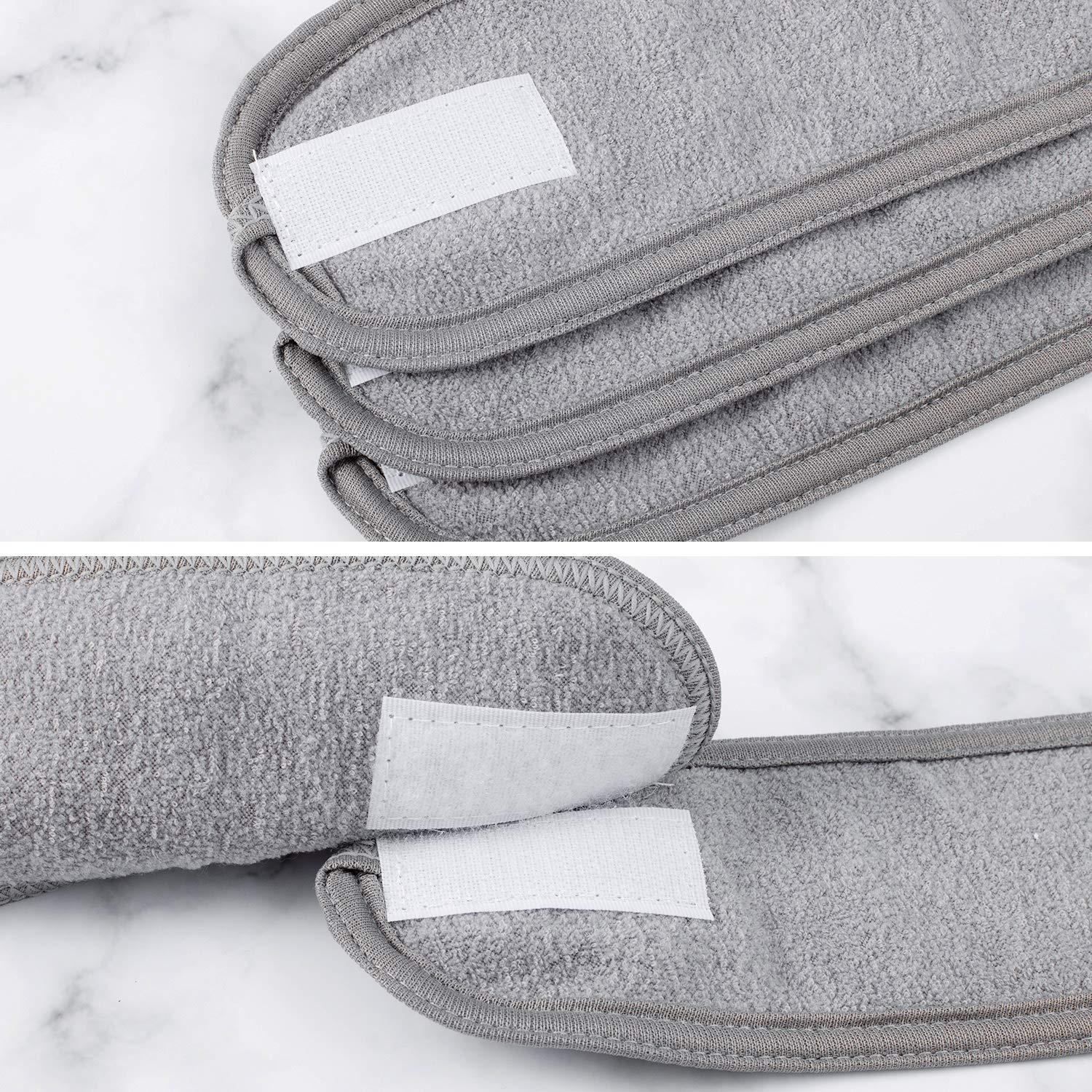 imageWhaline Spa Facial Headband Head Wrap Terry Cloth Headband 4 Counts Stretch Towel for Bath Makeup and Sport BlackGray