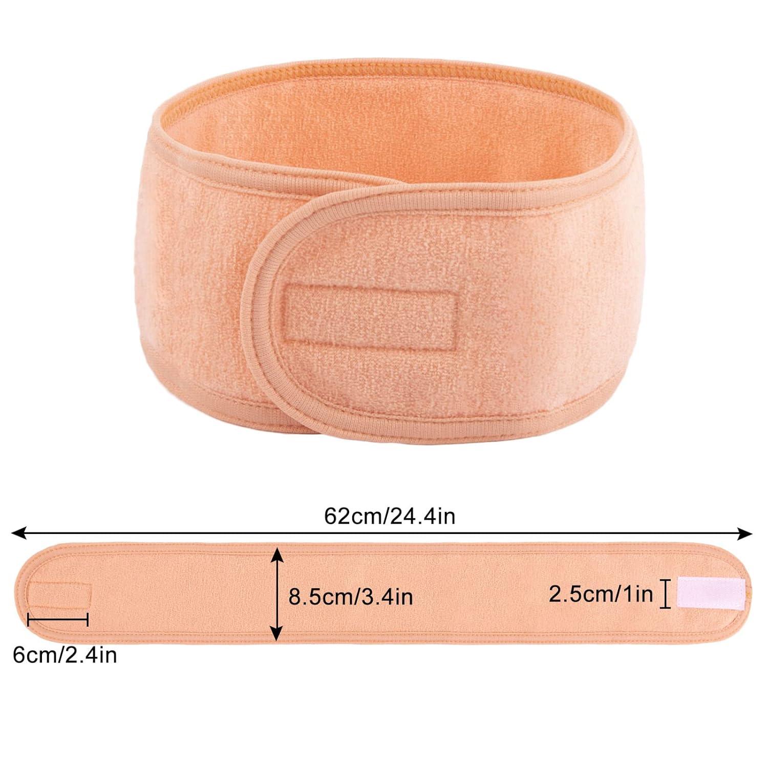 imageWhaline Spa Facial Headband Head Wrap Terry Cloth Headband 4 Counts Stretch Towel for Bath Makeup and Sport BlackLiving Coral