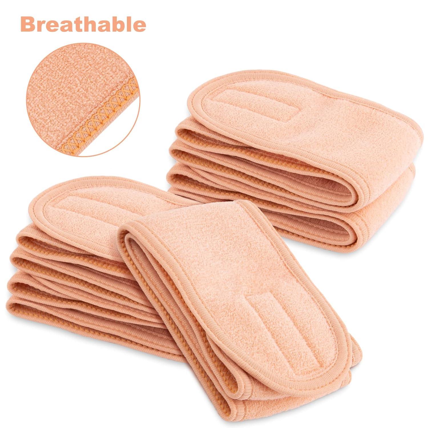 imageWhaline Spa Facial Headband Head Wrap Terry Cloth Headband 4 Counts Stretch Towel for Bath Makeup and Sport BlackLiving Coral