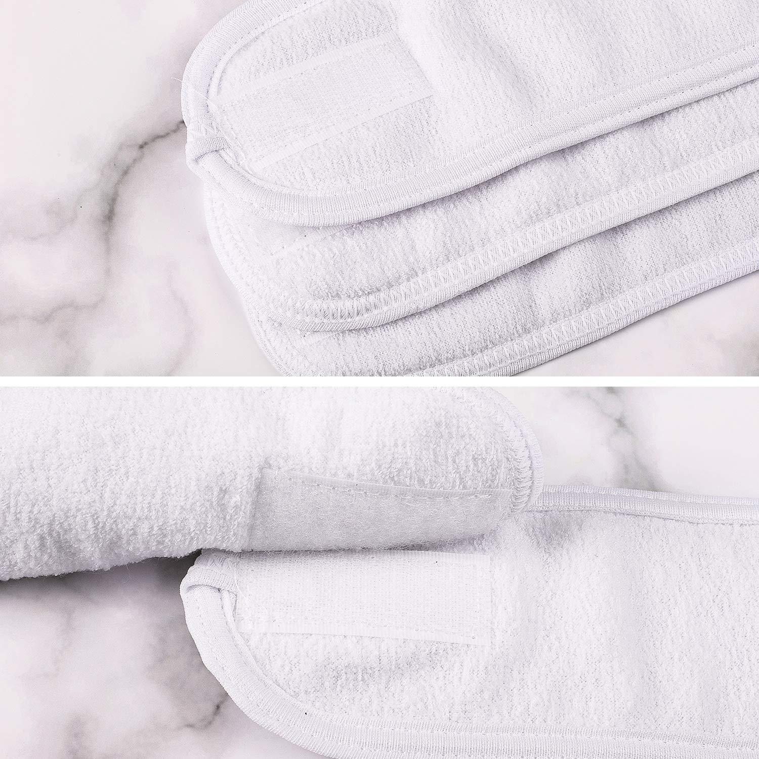 imageWhaline Spa Facial Headband Head Wrap Terry Cloth Headband 4 Counts Stretch Towel for Bath Makeup and Sport BlackWhilte