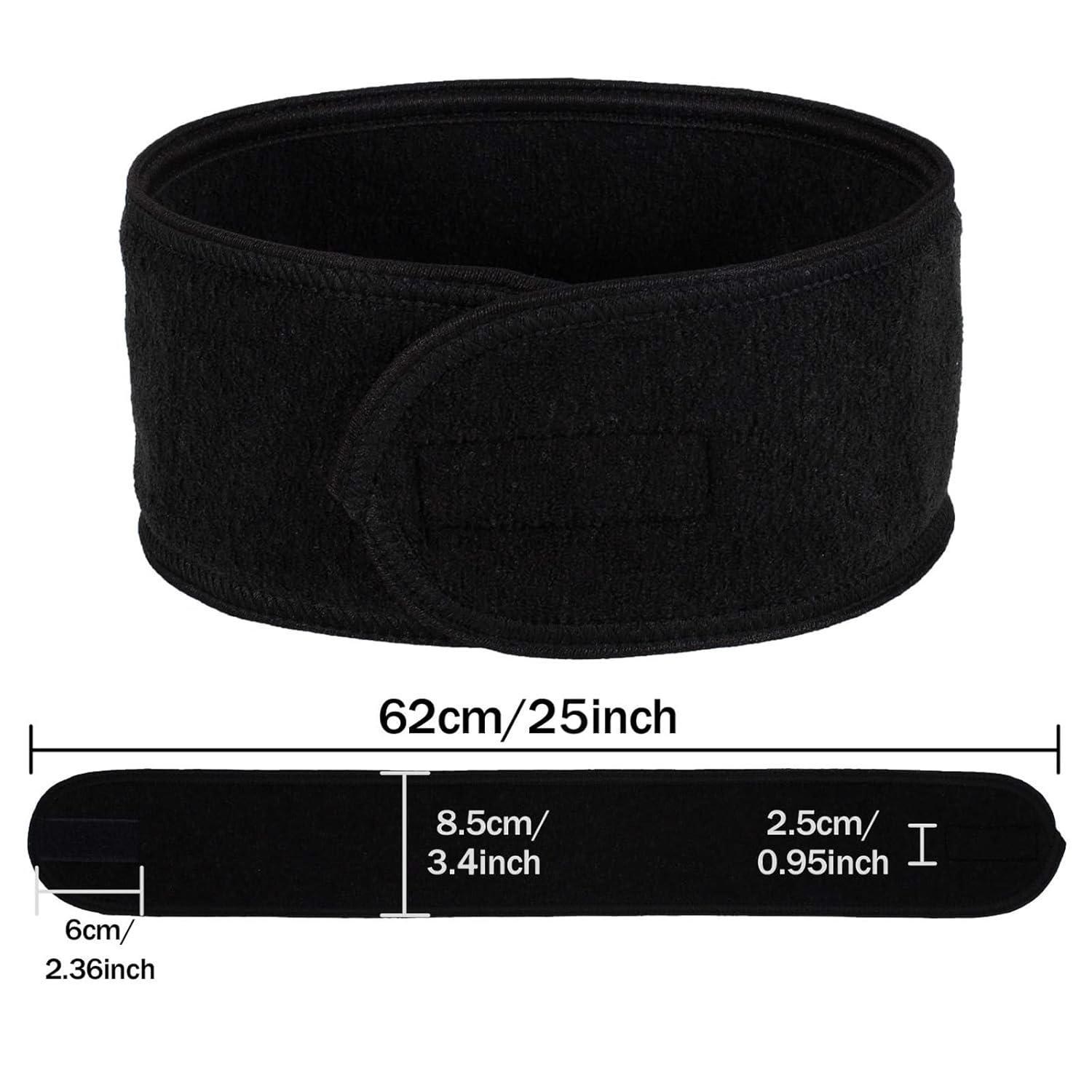 imageWhaline Spa Facial Headbands 3 Pieces Make Up Wrap Head Terry Cloth Headband Soft Adjustable Towel Band for Face Washing Shower Facial Cover YogaBlack Pink GrayWhite Black Gray