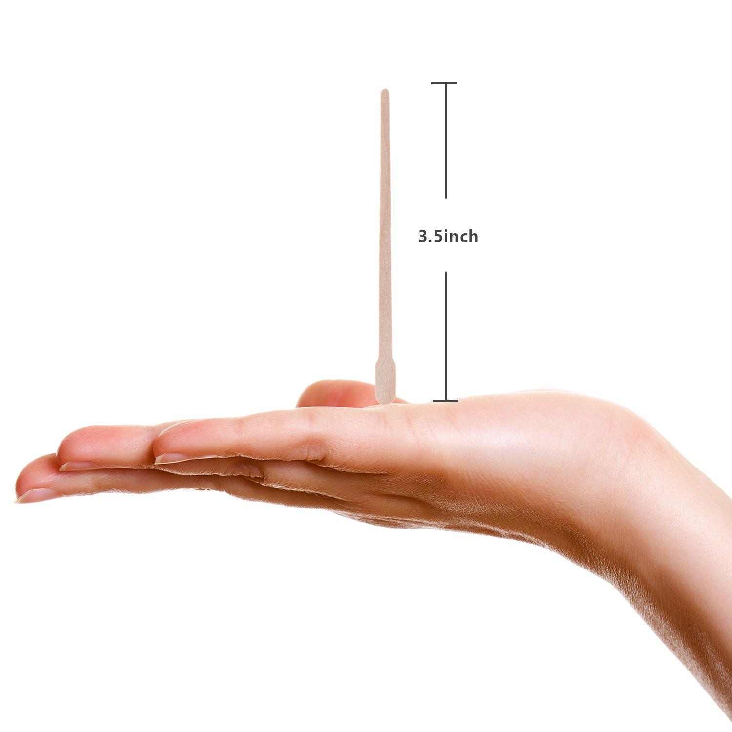 imageWhaline Wax Spatulas 400 Packs Small Wooden Waxing Applicator Sticks Face ampamp Eyebrows Hair Removal Sticks400 Count Pack of 1