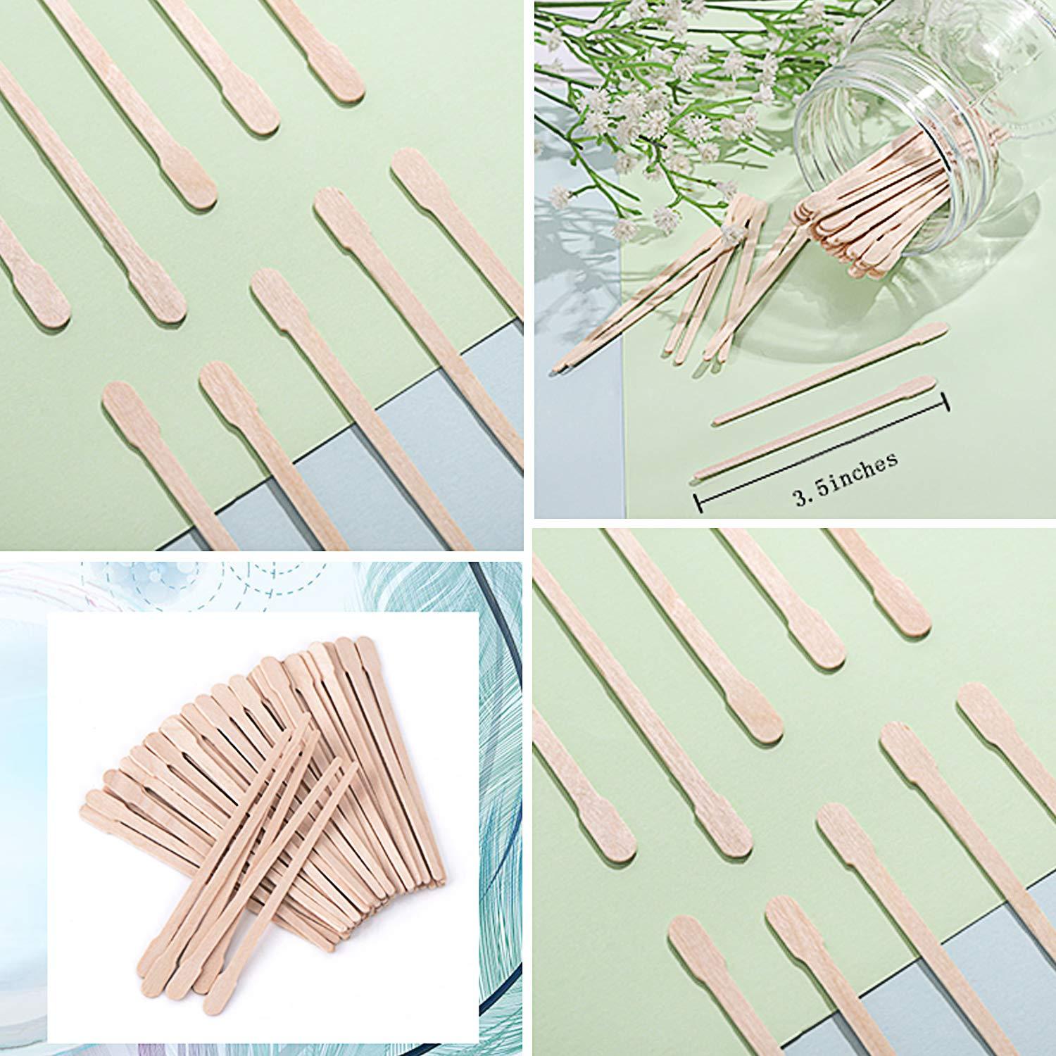 imageWhaline Wax Spatulas 400 Packs Small Wooden Waxing Applicator Sticks Face ampamp Eyebrows Hair Removal Sticks400 Count Pack of 1