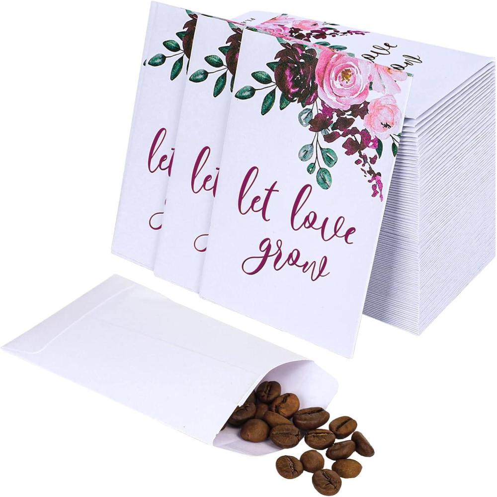 imageWhaline 200 Pack Wedding Favors Packets Let Love Grow SelfAdhesive White Envelope Watercolor Packets Storage Packets for Wedding Garden Office Gift Party Supplies 35 x 24In