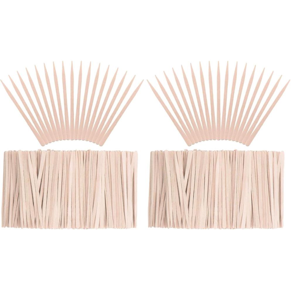 imageWhaline 400 Pieces Small Wax Sticks Wood Spatulas Applicator Craft Sticks for Hair Eyebrow Removal400 Count Pack of 2
