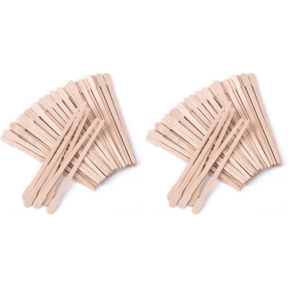 imageWhaline Wax Spatulas 400 Packs Small Wooden Waxing Applicator Sticks Face ampamp Eyebrows Hair Removal Sticks400 Count Pack of 2