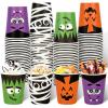 imageWhaline 100Pcs Halloween Disposable Cups Funny Cartoon Party Cups Pumpkin Vampire Mummy Monster Paper Cup for Juice Coffee Hot Cold Drink Halloween Party Supplies 9oz
