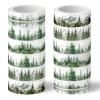 imageWhaline 12 Rolls Green Forest Washi Tape Watercolor Greenery Holiday Masking Tape Woodland Green Tree Plants Pattern Washi Tape for Scrapbook Journal DIY Craft Gift WrappingForest