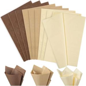 Whaline 120 Sheet Gradient Green Tissue Paper Assorted Green Gift Wrapping Paper 15 x 20 Inch Gift Wrap Tissue Paper Art Paper Crafts for DIY Gift Wrapping Birthday Easter Wedding Baby Showe, 3 Colors(Brown Series)