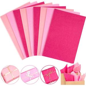 Whaline 120 Sheet Gradient Green Tissue Paper Assorted Green Gift Wrapping Paper 15 x 20 Inch Gift Wrap Tissue Paper Art Paper Crafts for DIY Gift Wrapping Birthday Easter Wedding Baby Showe, 3 Colors(Pink Series)