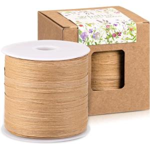 Whaline 229 Yards Raffia Paper Ribbon Christmas Kraft Craft Packing Paper Twine for Festival Gifts, DIY Decoration and Weaving, 1/4 inch Width(Kraft)