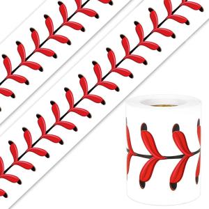 Whaline 32.8ft Baseball Bulletin Board Borders Sport Theme Die-Cut Bulletin Board Baseball Patterned Rolled Trim Border for Sport Party Back to School Classroom Office Chalkboard Decoration(White Baseball)