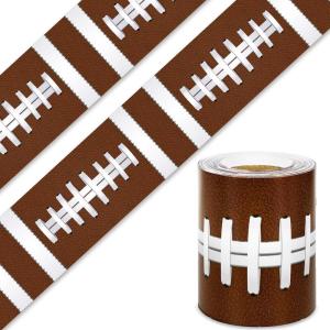 Whaline 32.8ft Baseball Bulletin Board Borders Sport Theme Die-Cut Bulletin Board Baseball Patterned Rolled Trim Border for Sport Party Back to School Classroom Office Chalkboard Decoration(Football)