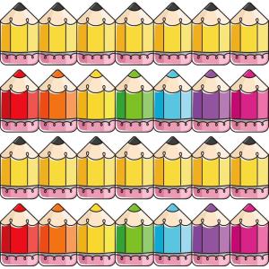 Whaline 80FT Black White Bulletin Border Sticker 70 Sheet Pencil Border Trim Back to School Decoration for Teacher Student Classroom School Blackboard Chalkboard Whiteboard, 2 Designs(Colorful)