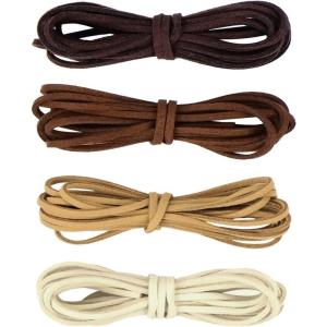 Whaline Leather Cord Suede String for Bracelet Necklace Beading Jewelry DIY Handmade Crafts, 4 Pieces, 4 Colors(2mm x 2m)